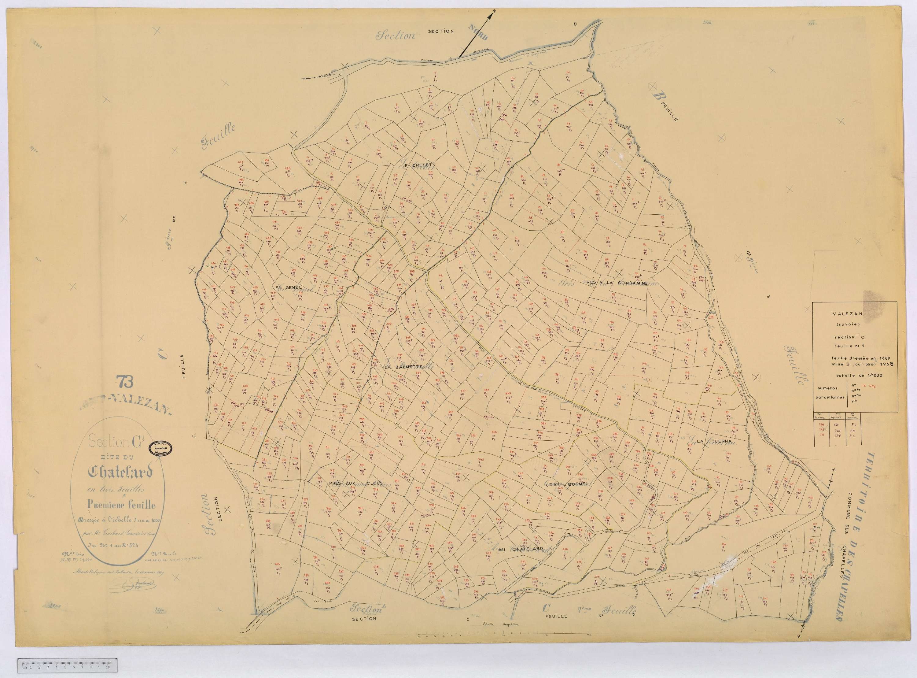 Valezan - Cadastre rénové (1968).