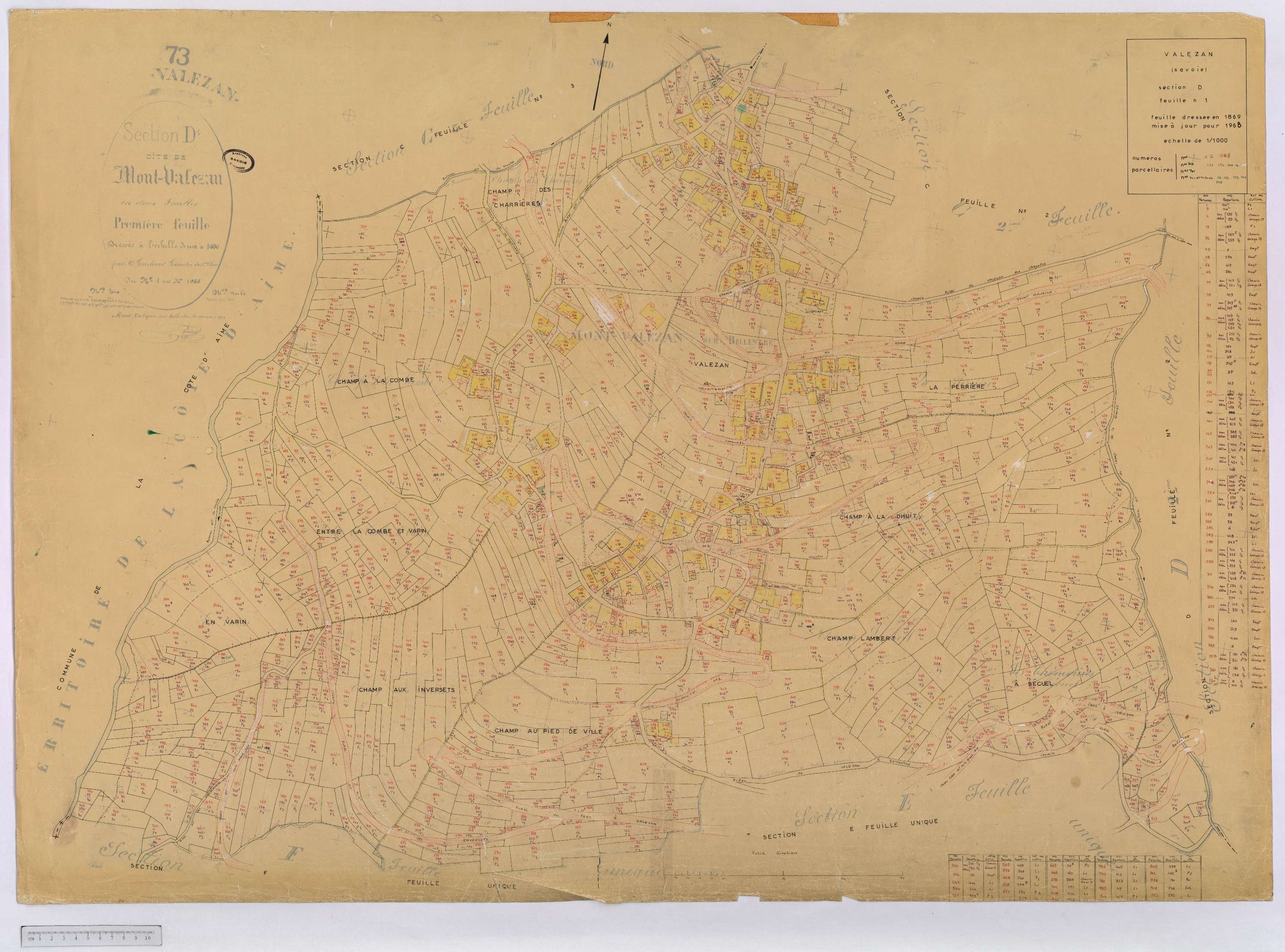 Valezan - Cadastre rénové (1968).