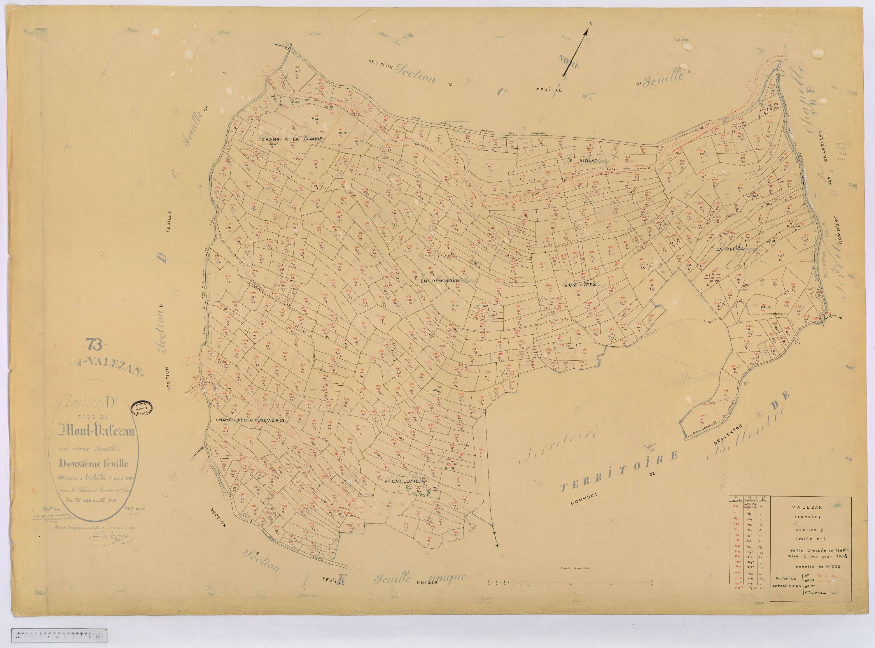 Valezan - Cadastre rénové (1968).