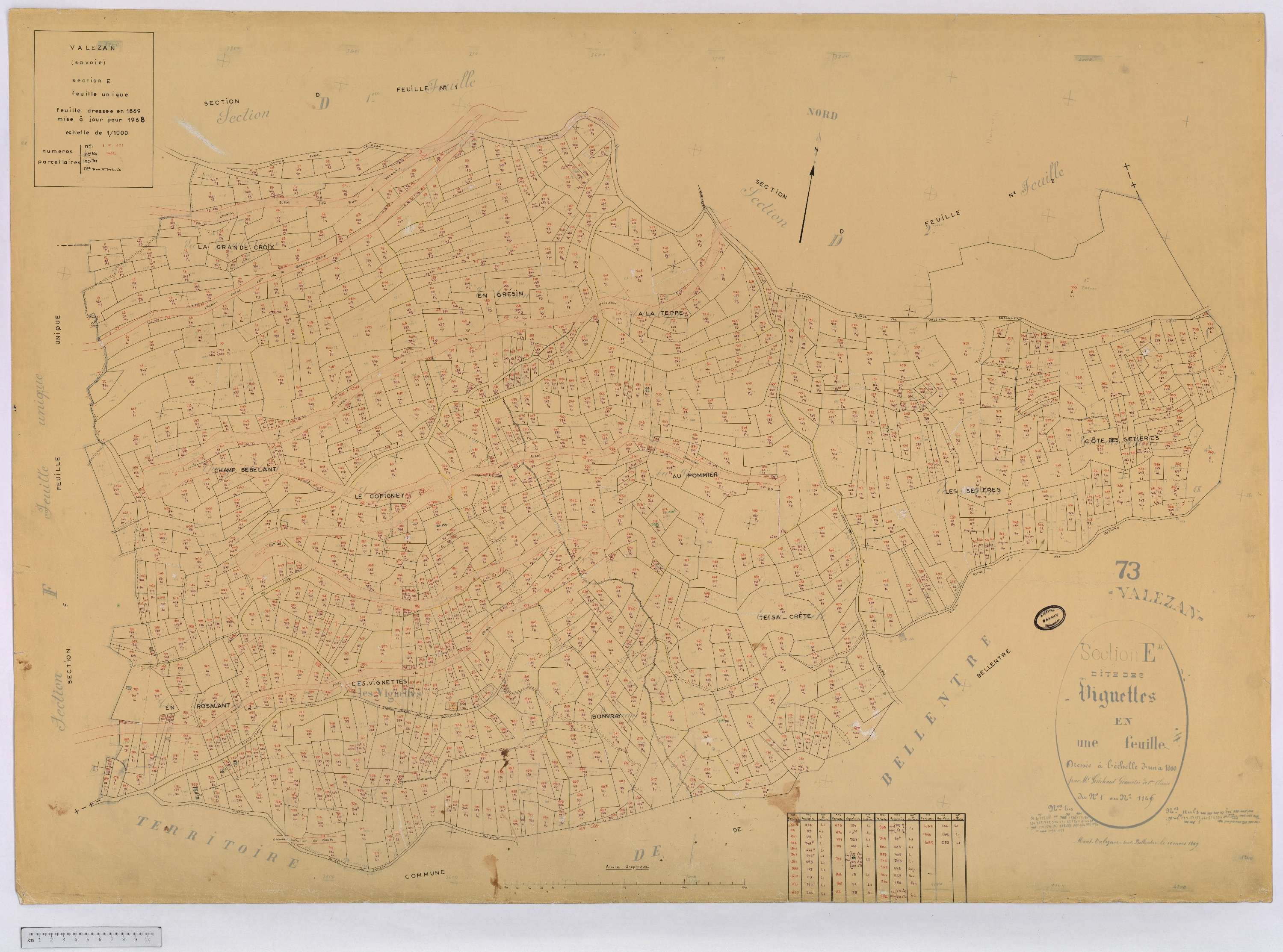 Valezan - Cadastre rénové (1968).