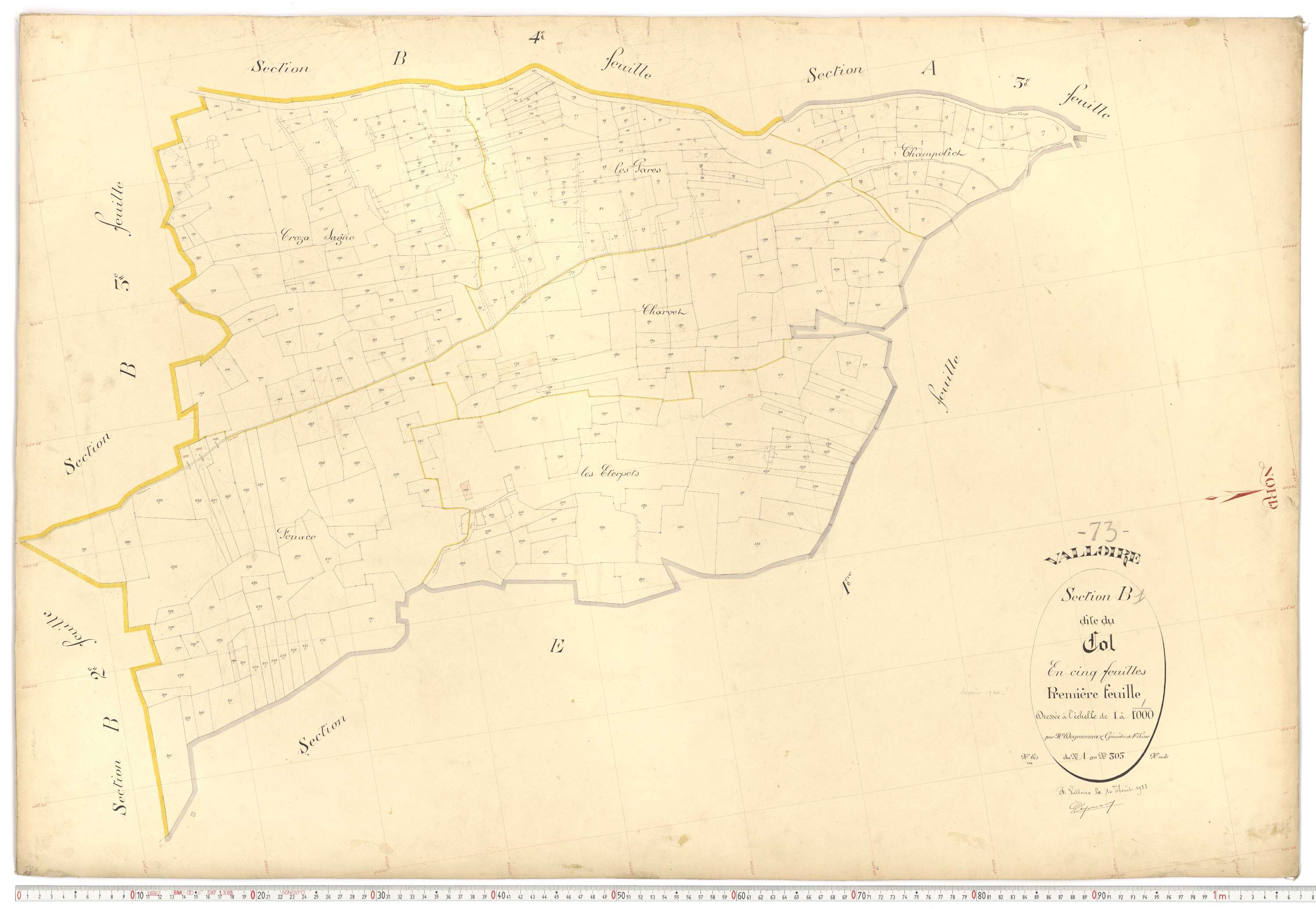 Valloire - Plans cadastraux du premier cadastre français.