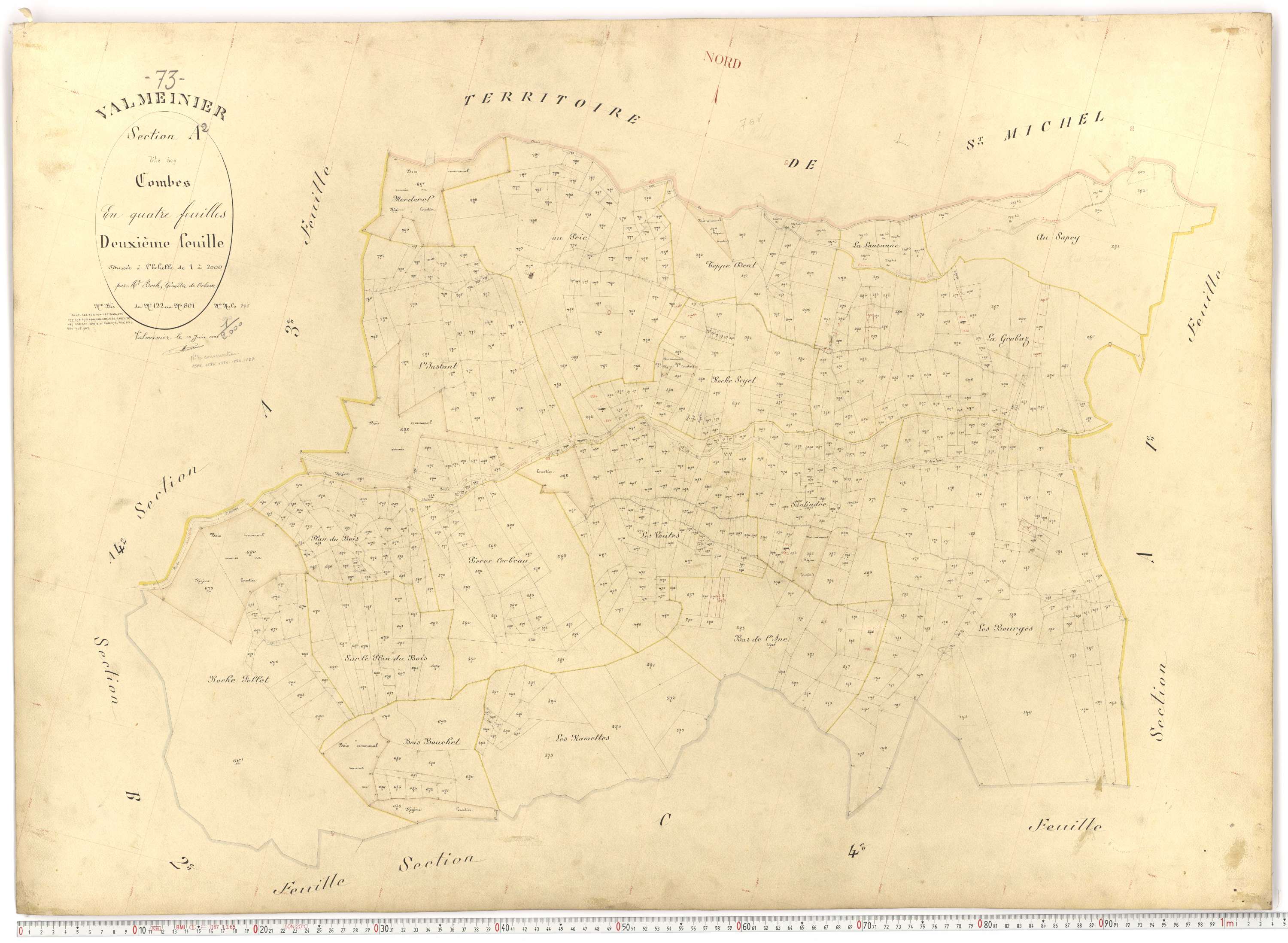 Valmeinier - Plans cadastraux du premier cadastre français.