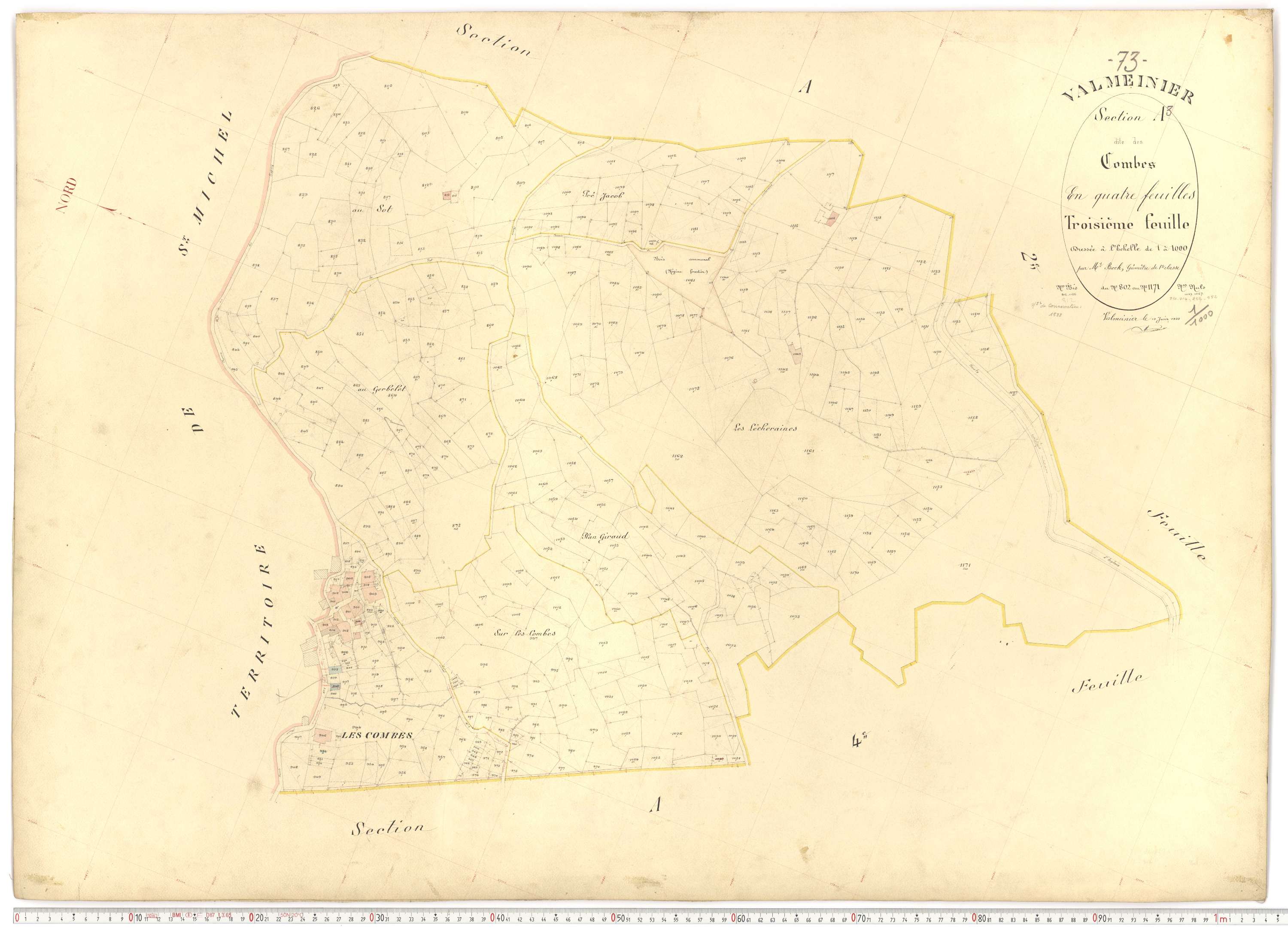 Valmeinier - Plans cadastraux du premier cadastre français.