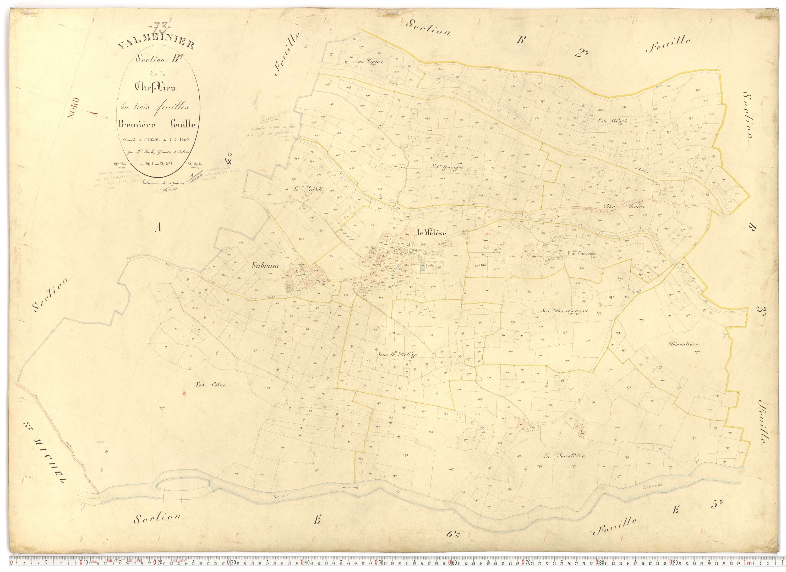Valmeinier - Plans cadastraux du premier cadastre français.