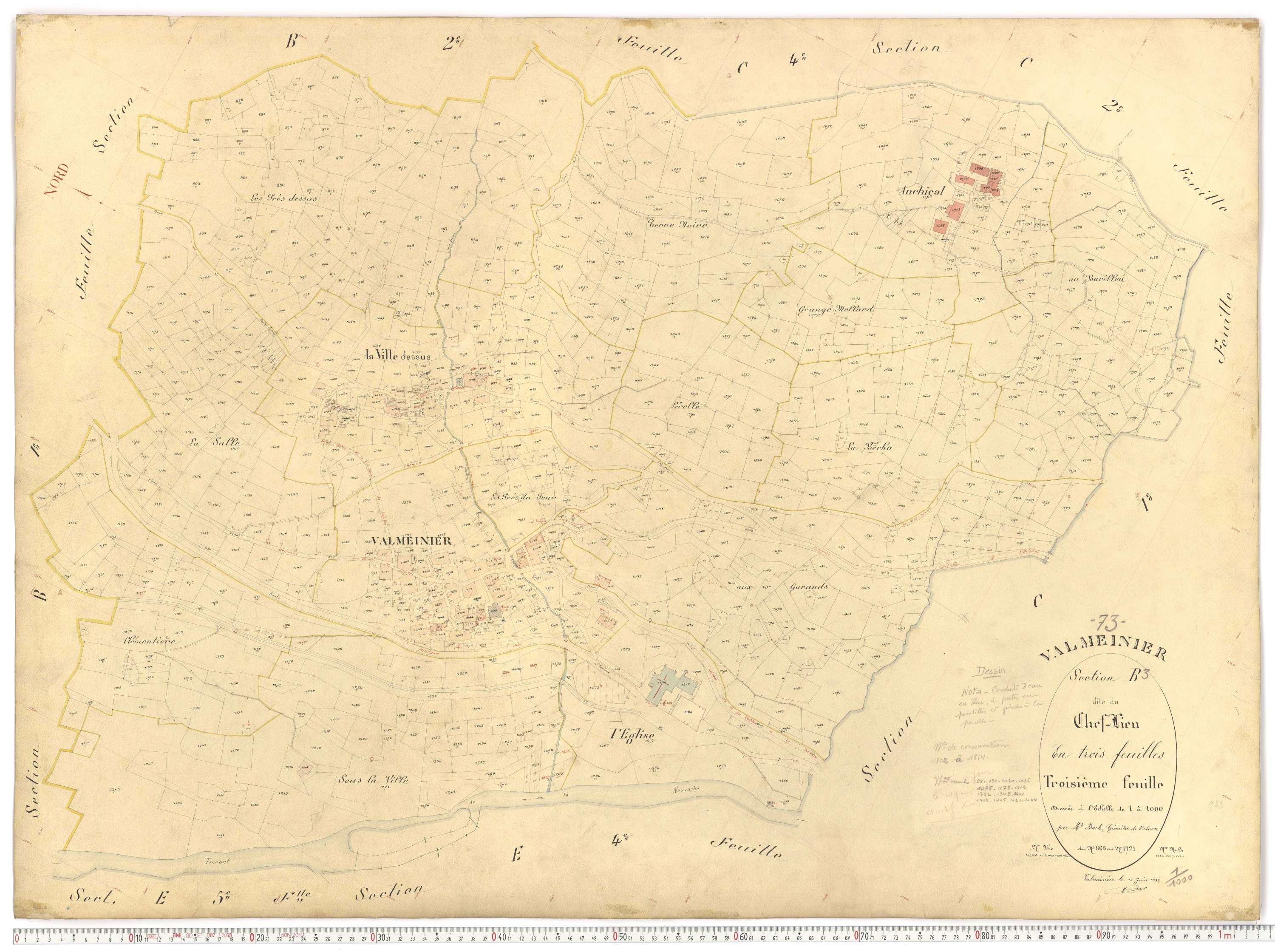 Valmeinier - Plans cadastraux du premier cadastre français.
