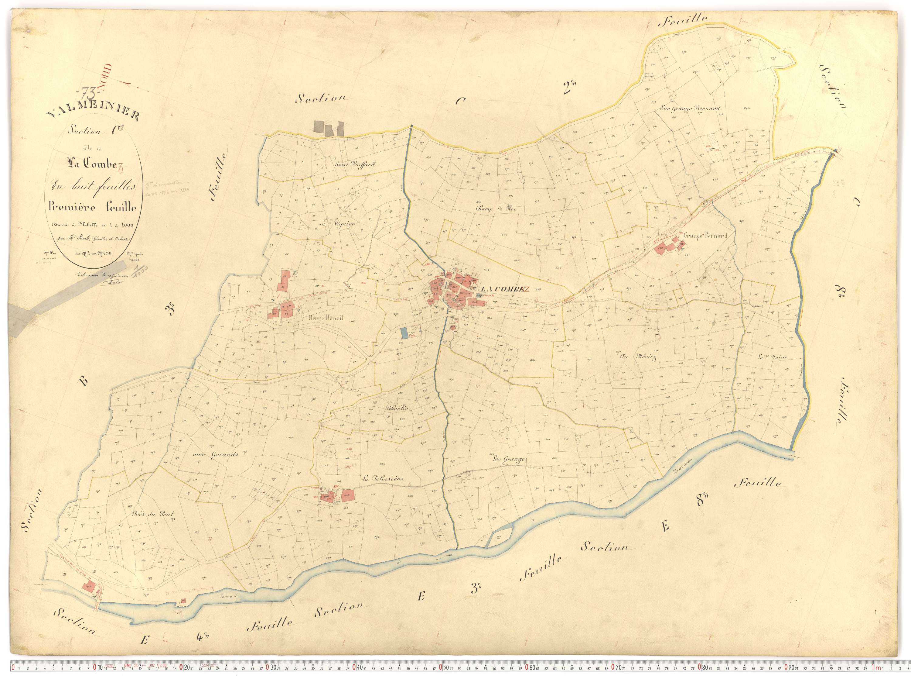 Valmeinier - Plans cadastraux du premier cadastre français.