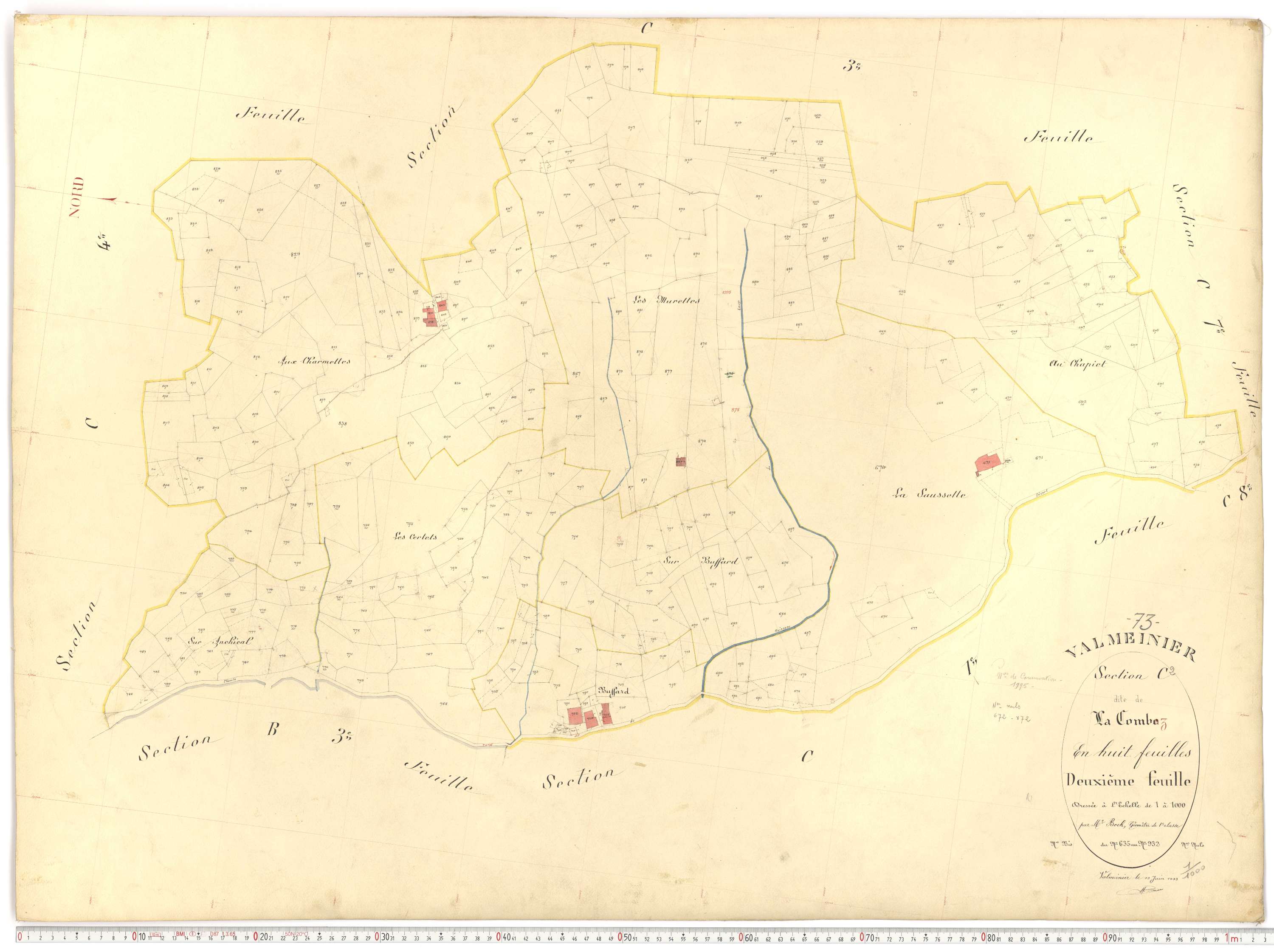 Valmeinier - Plans cadastraux du premier cadastre français.