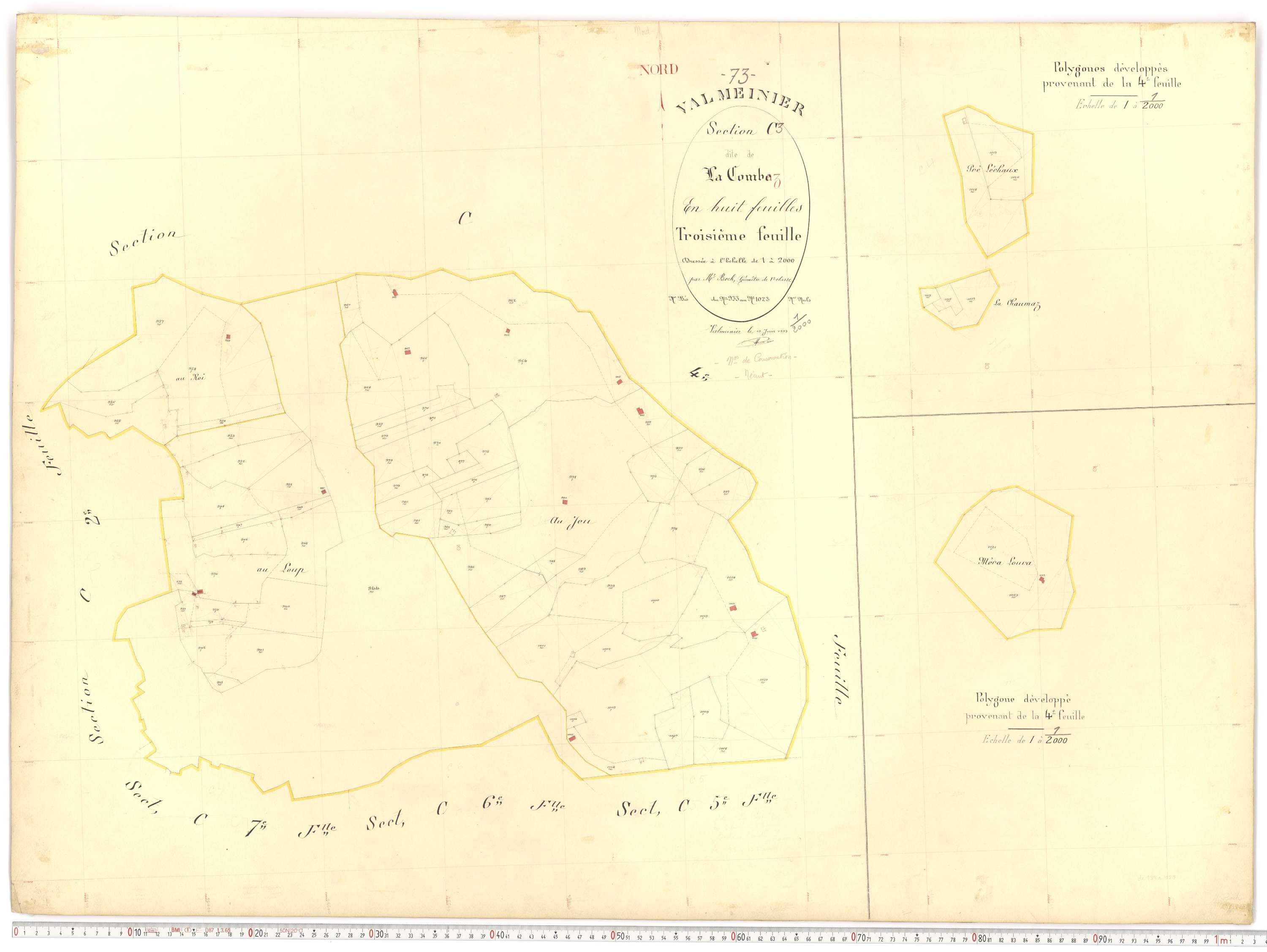 Valmeinier - Plans cadastraux du premier cadastre français.