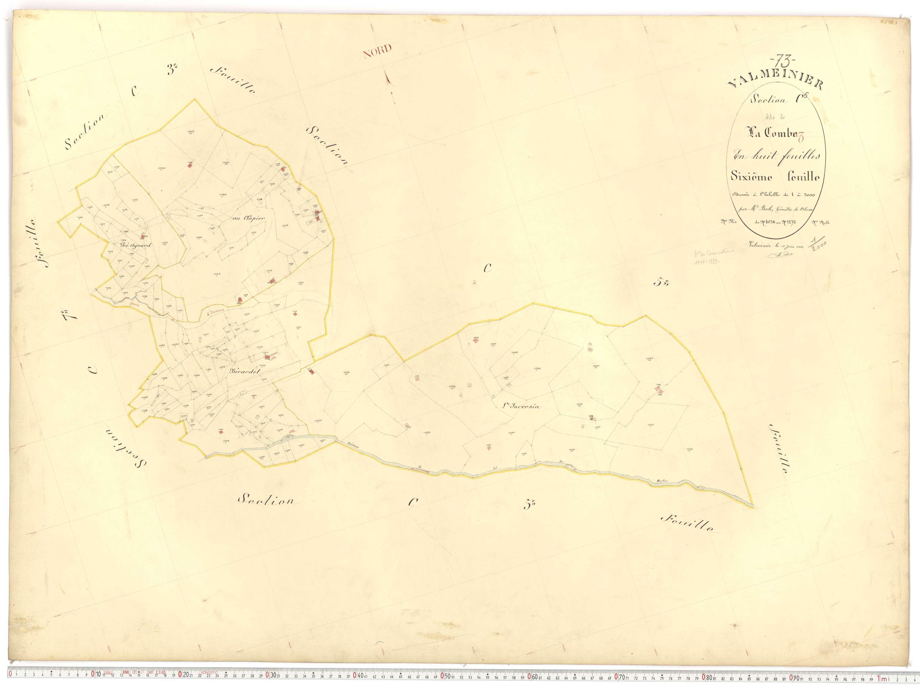 Valmeinier - Plans cadastraux du premier cadastre français.
