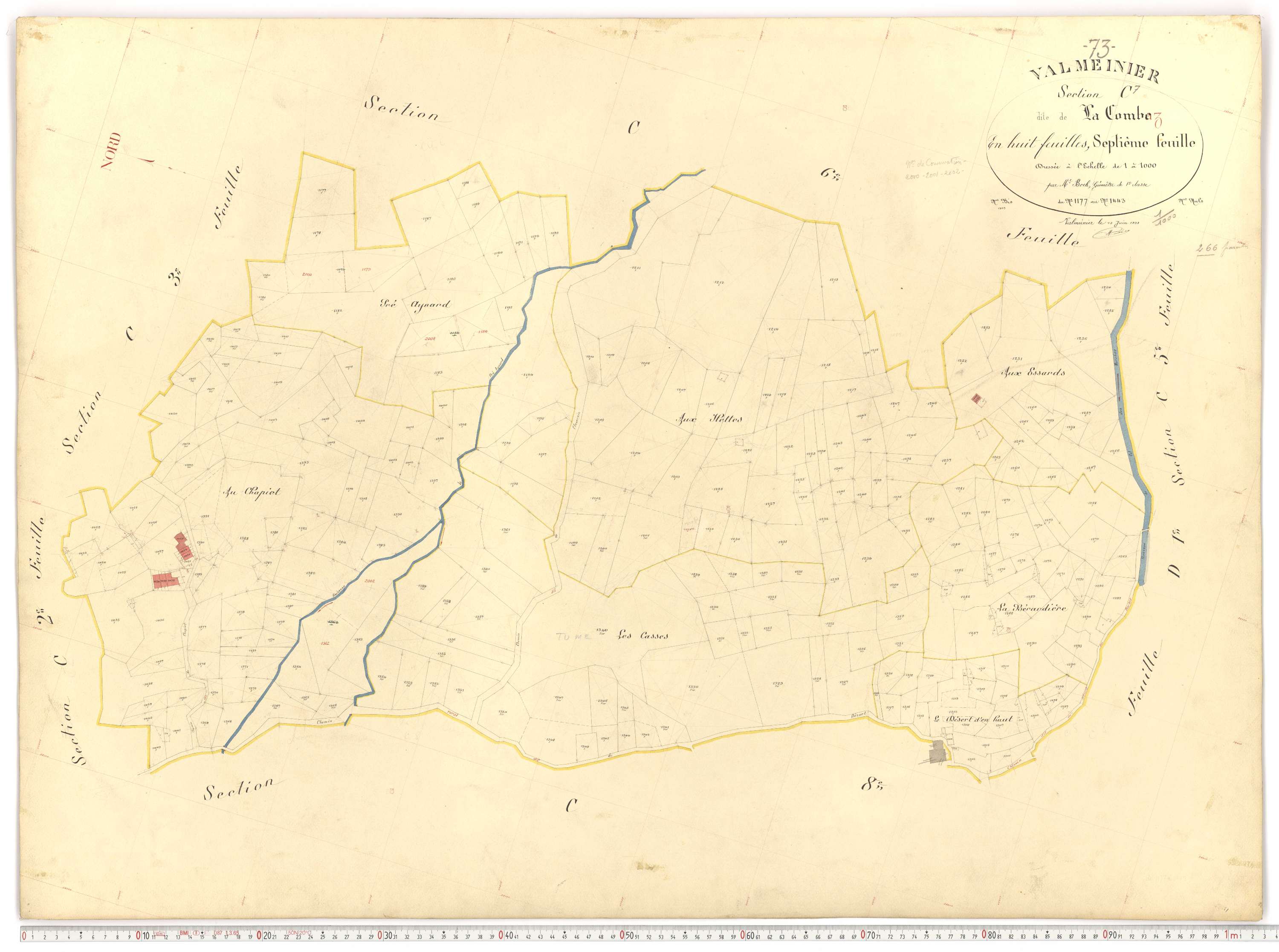 Valmeinier - Plans cadastraux du premier cadastre français.