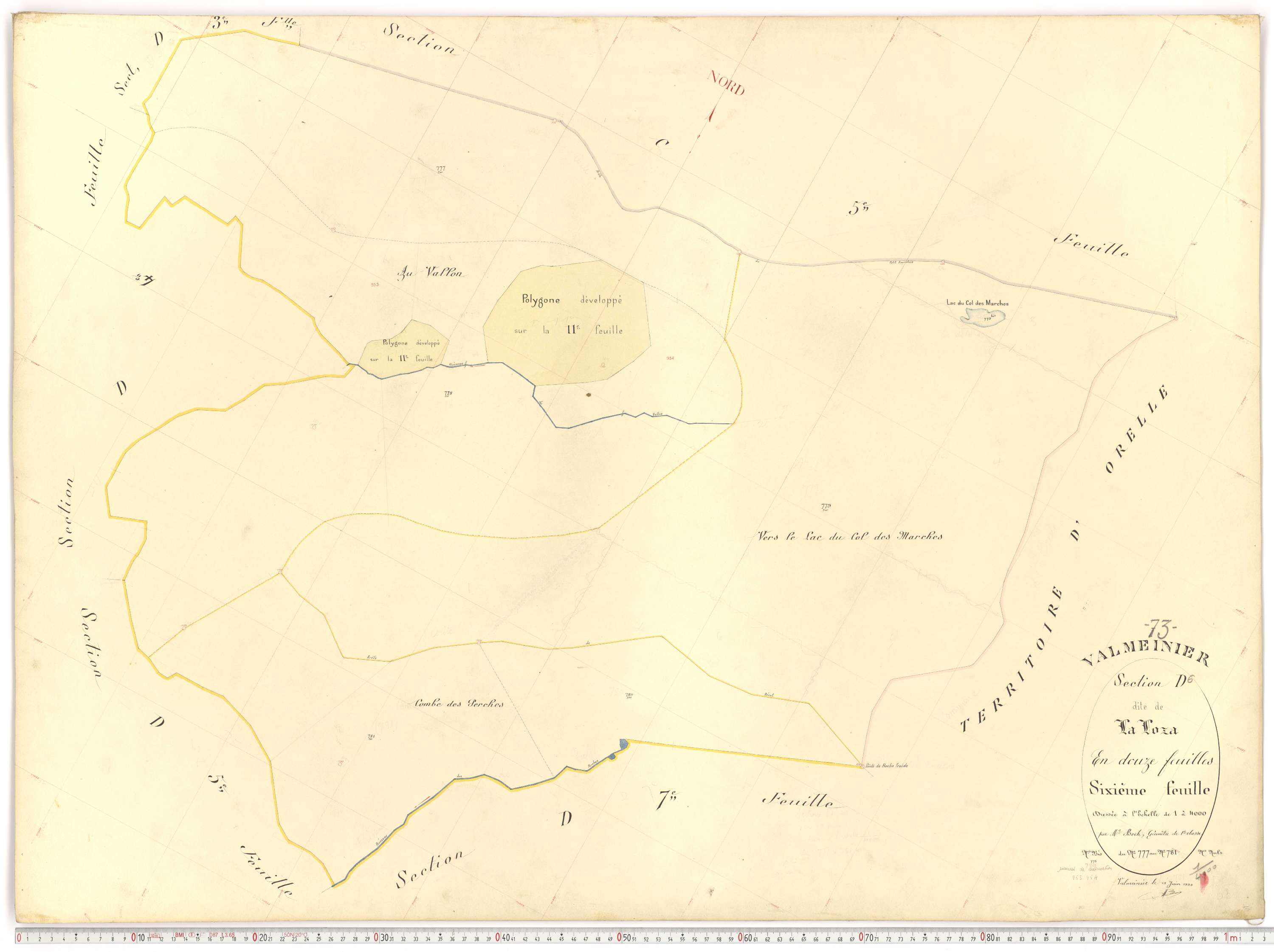 Valmeinier - Plans cadastraux du premier cadastre français.