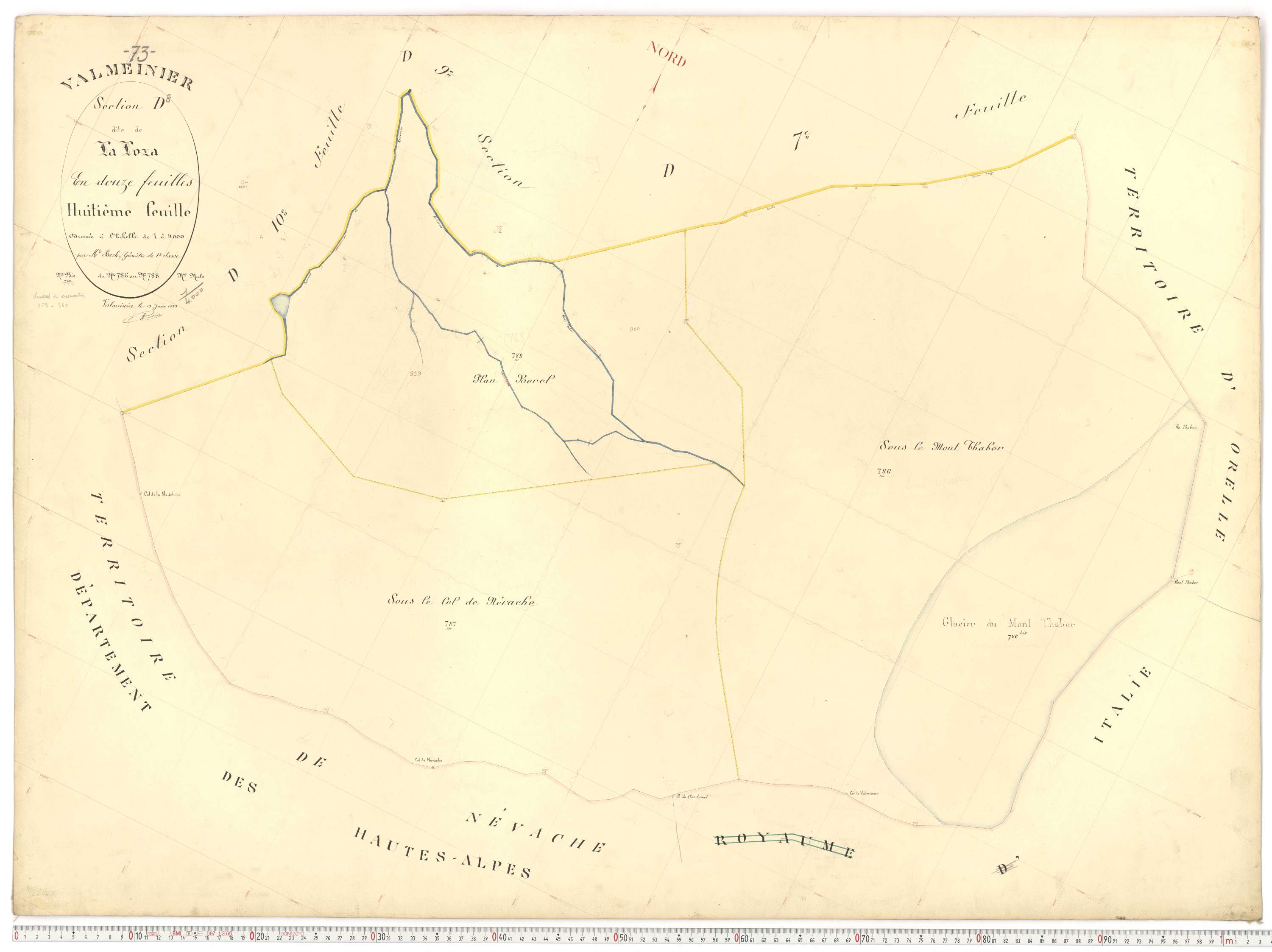 Valmeinier - Plans cadastraux du premier cadastre français.