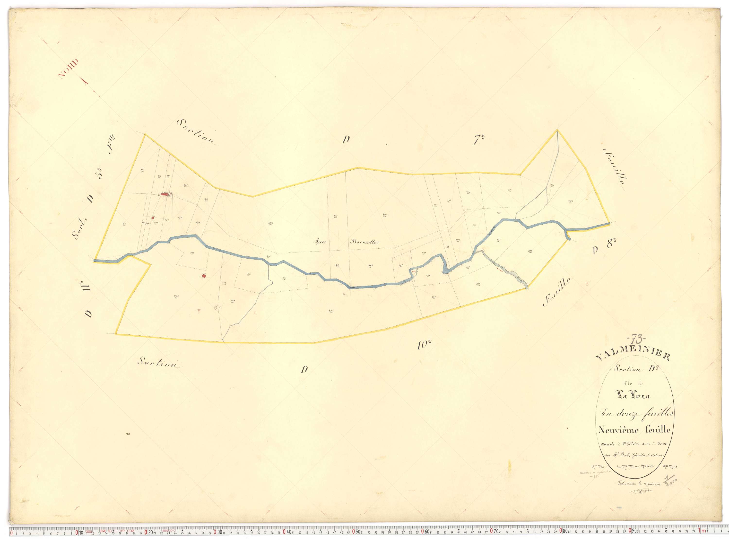 Valmeinier - Plans cadastraux du premier cadastre français.
