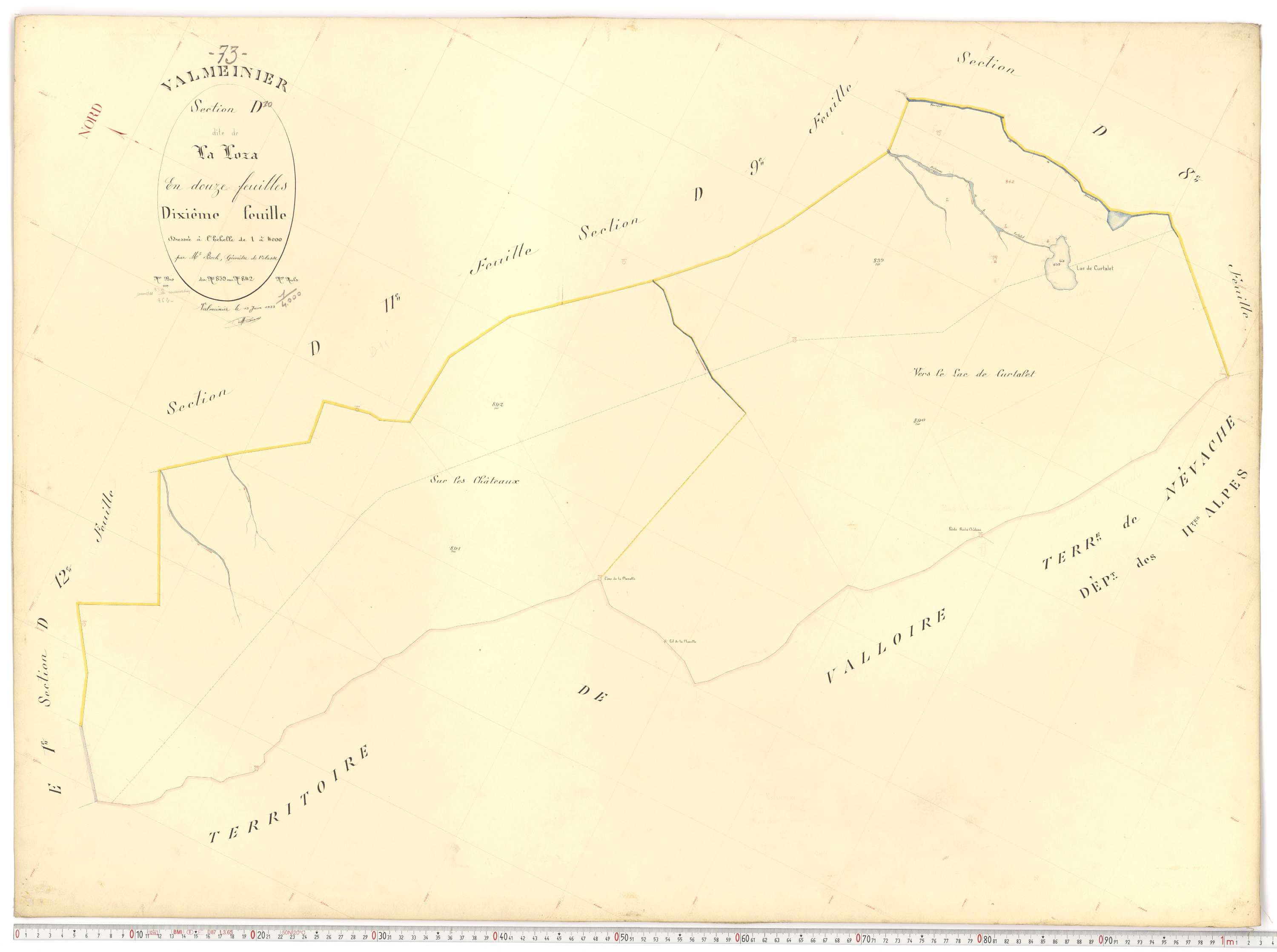 Valmeinier - Plans cadastraux du premier cadastre français.