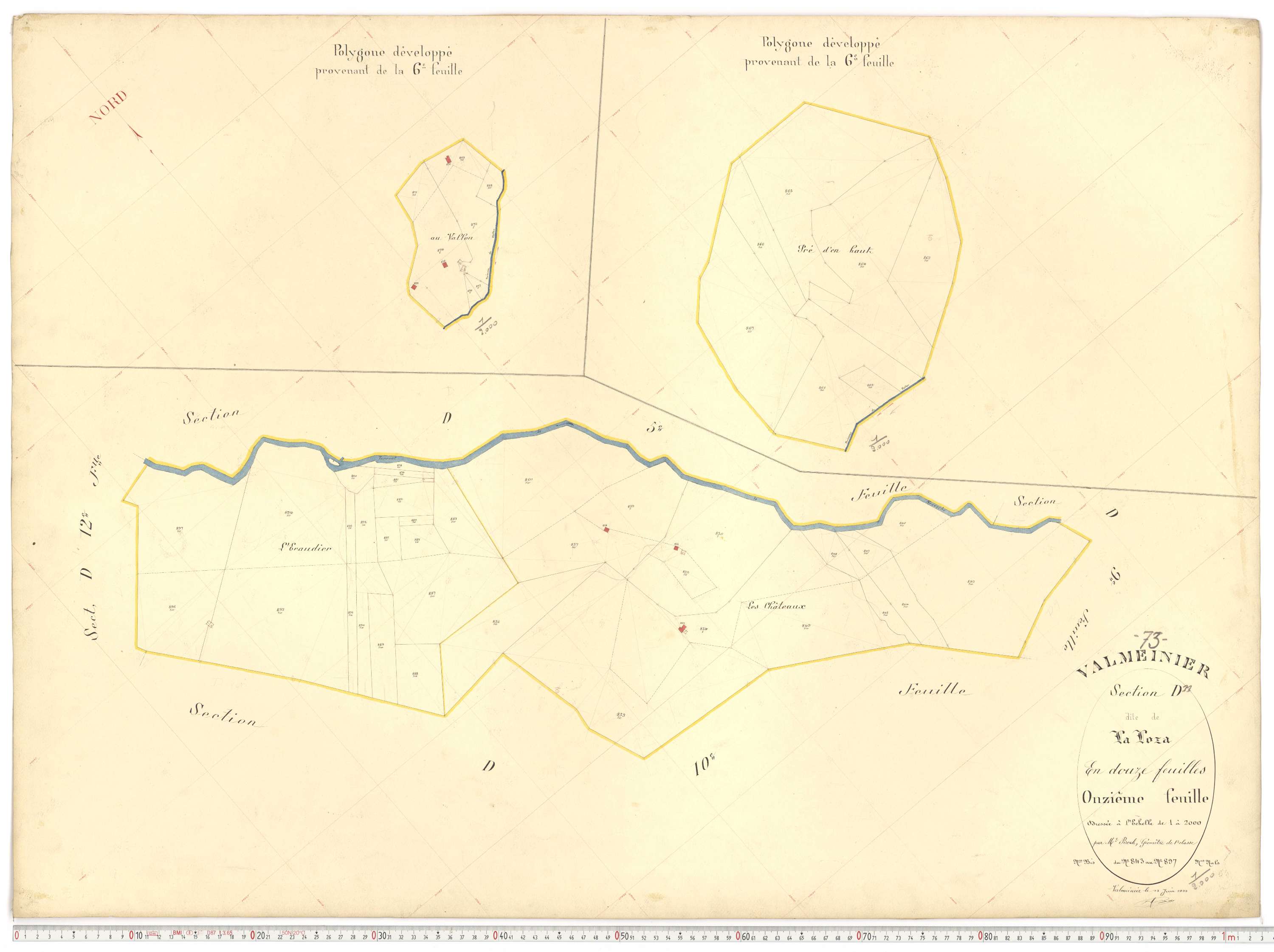 Valmeinier - Plans cadastraux du premier cadastre français.