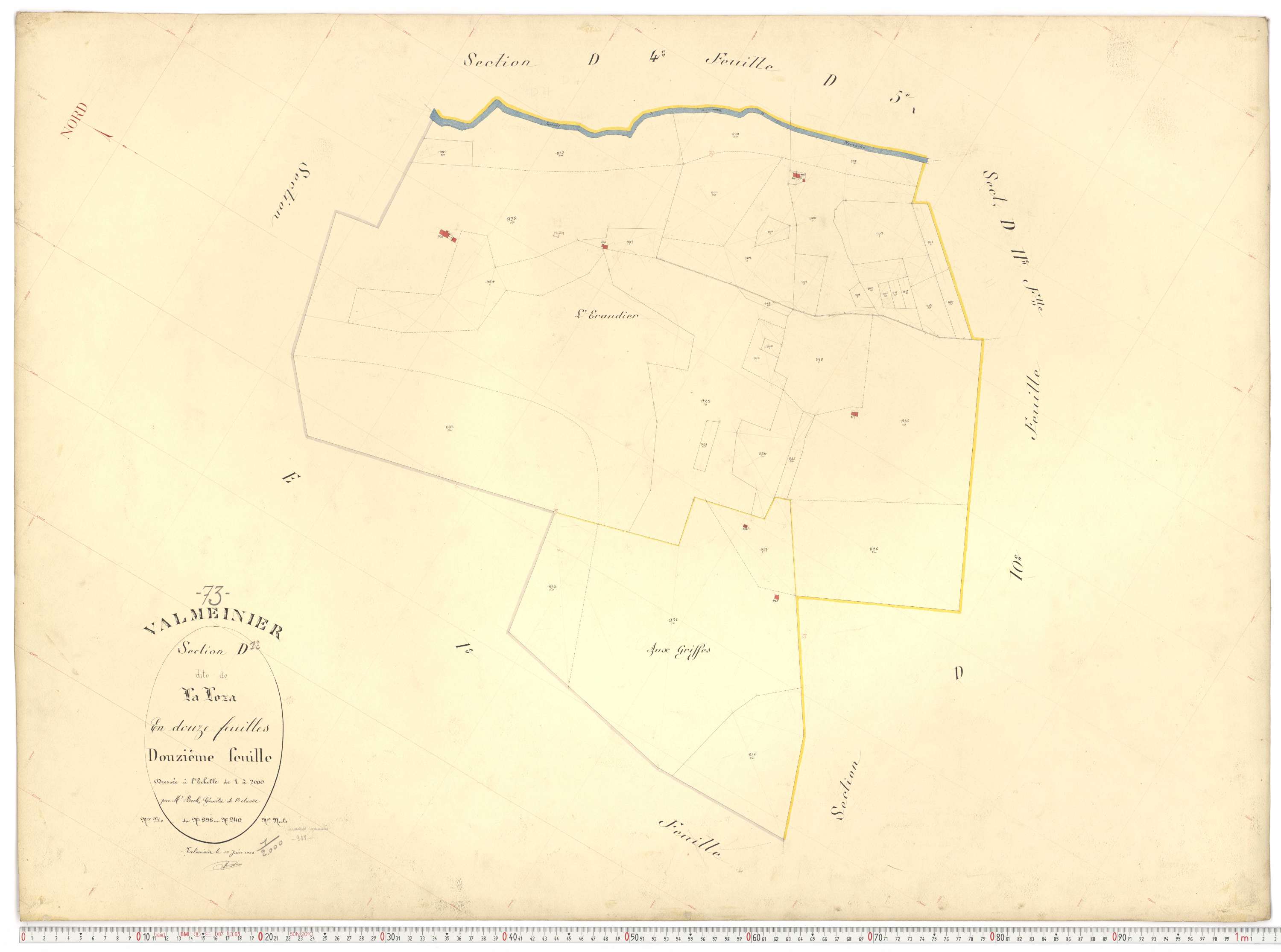 Valmeinier - Plans cadastraux du premier cadastre français.