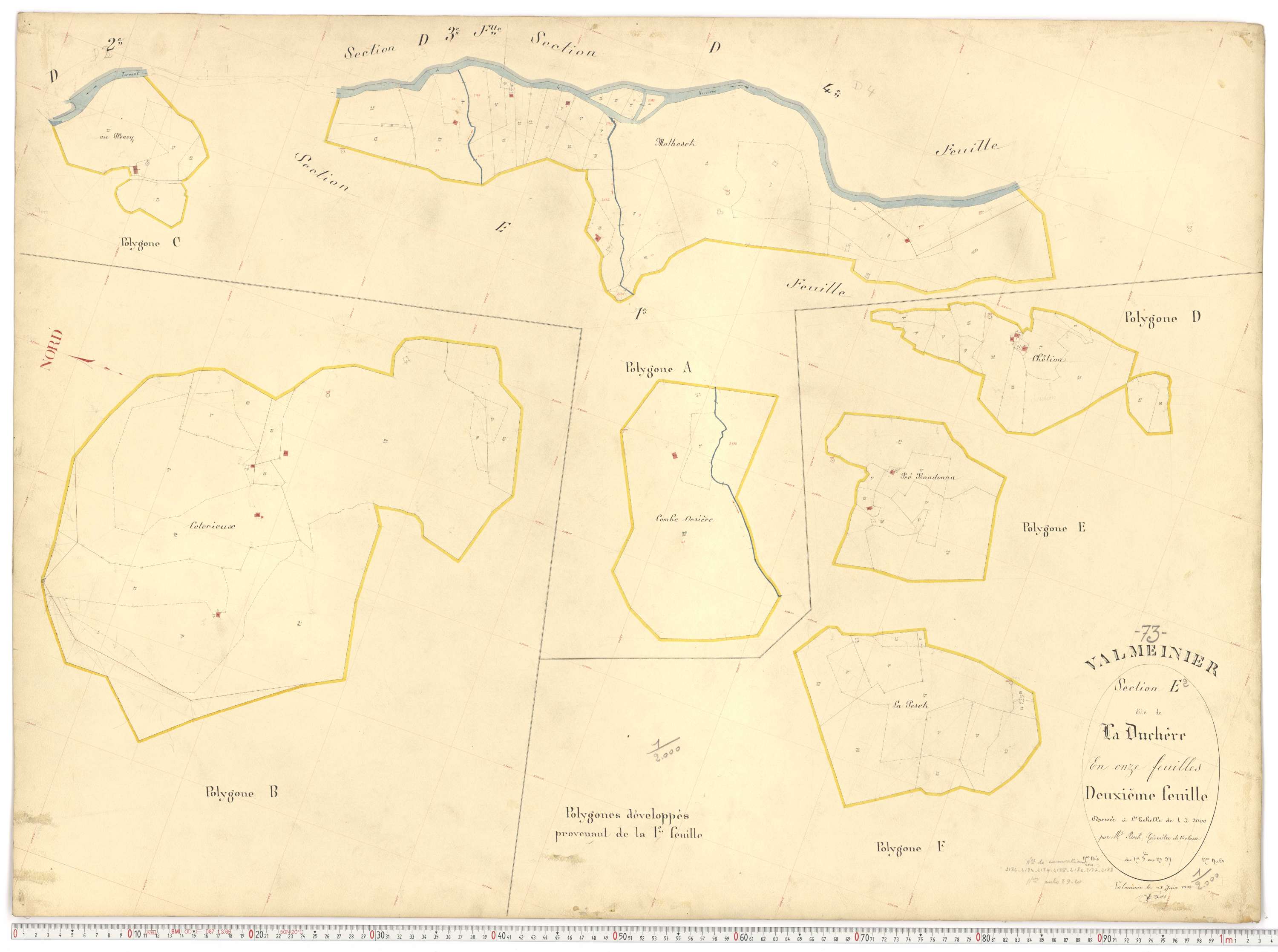Valmeinier - Plans cadastraux du premier cadastre français.