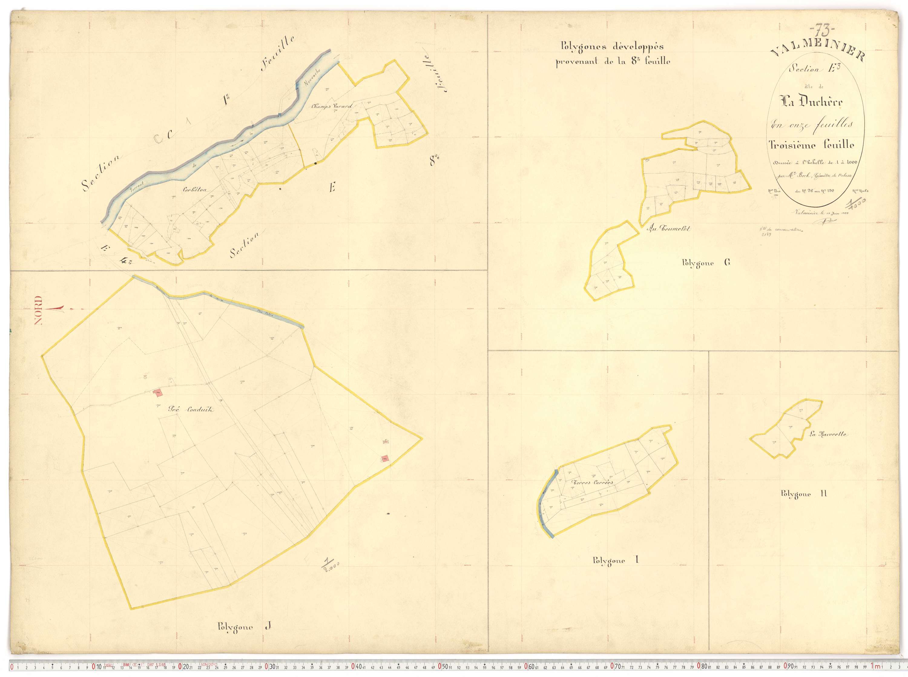 Valmeinier - Plans cadastraux du premier cadastre français.