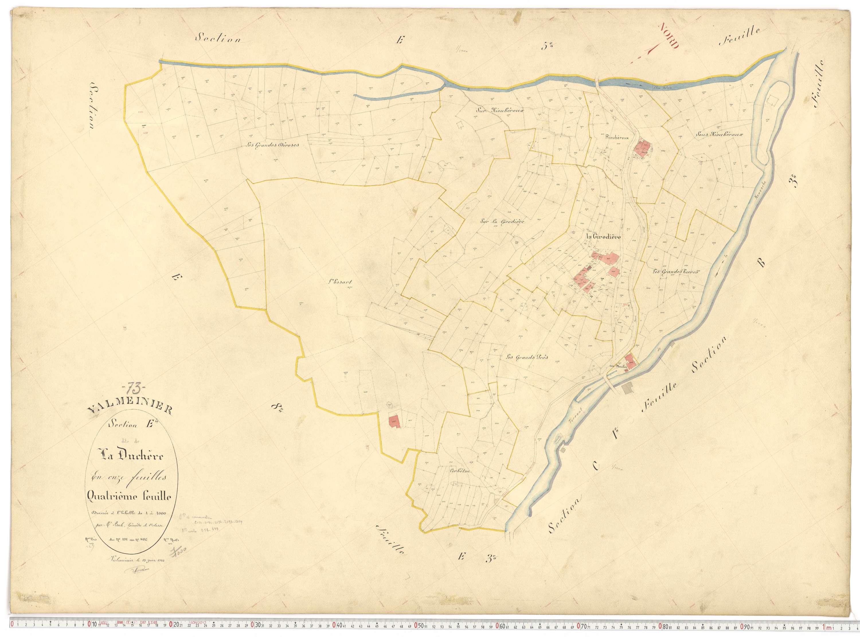 Valmeinier - Plans cadastraux du premier cadastre français.