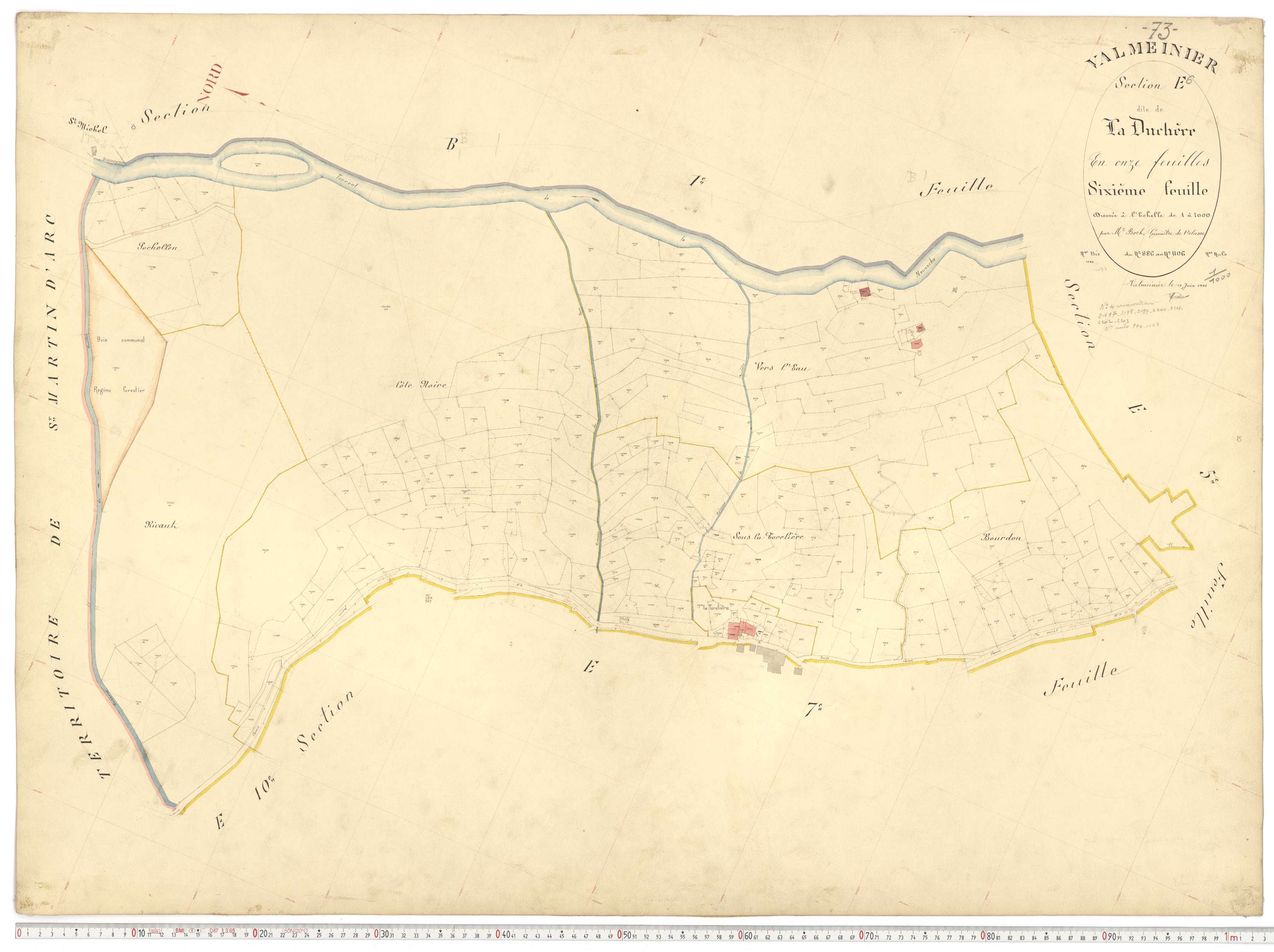 Valmeinier - Plans cadastraux du premier cadastre français.