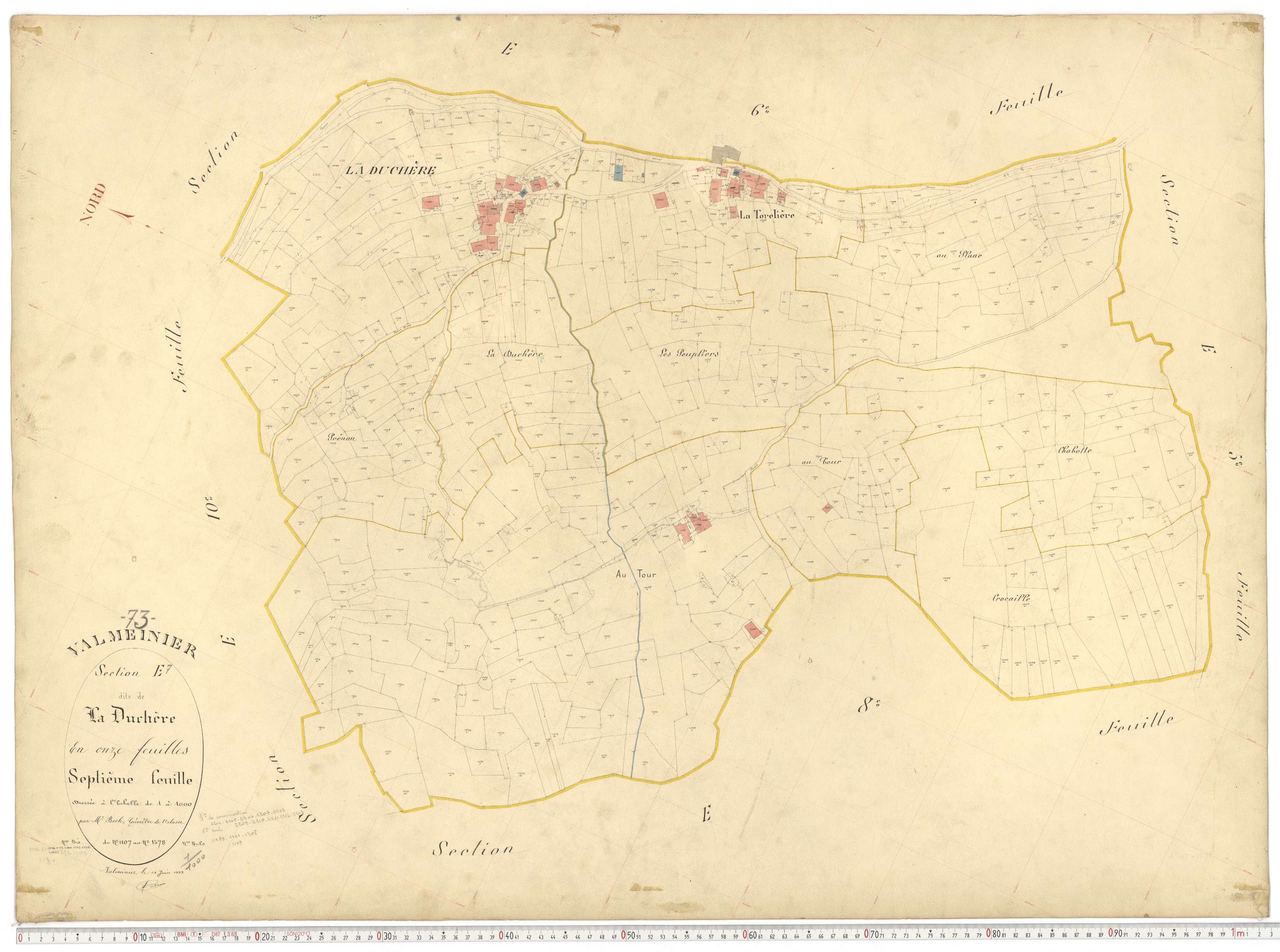 Valmeinier - Plans cadastraux du premier cadastre français.