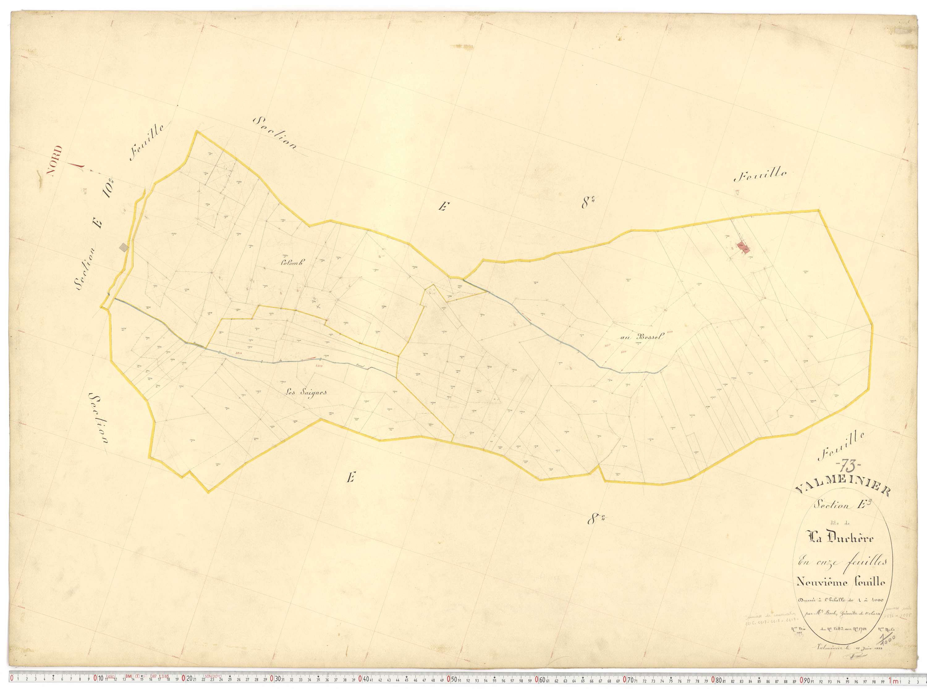 Valmeinier - Plans cadastraux du premier cadastre français.
