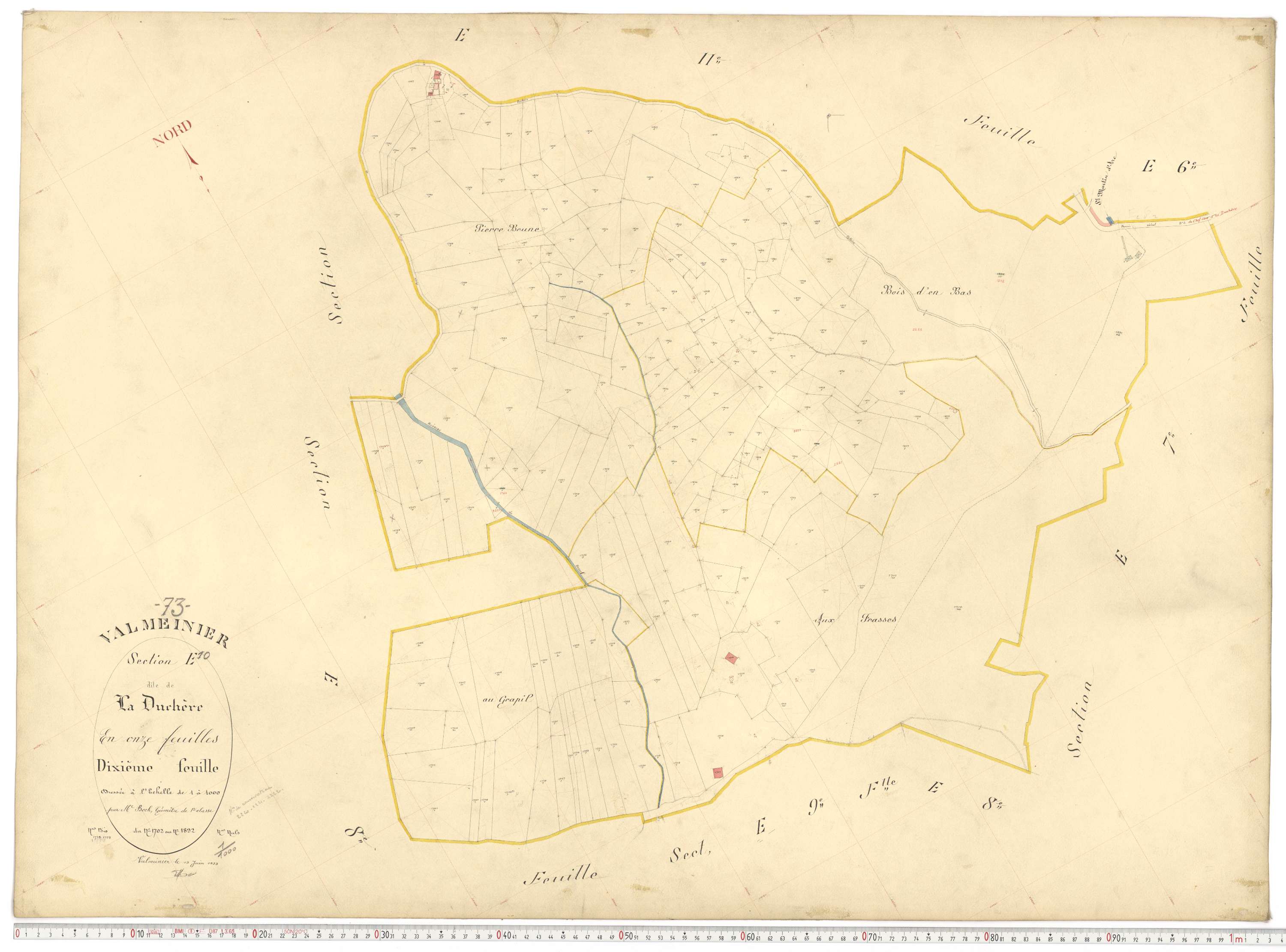 Valmeinier - Plans cadastraux du premier cadastre français.