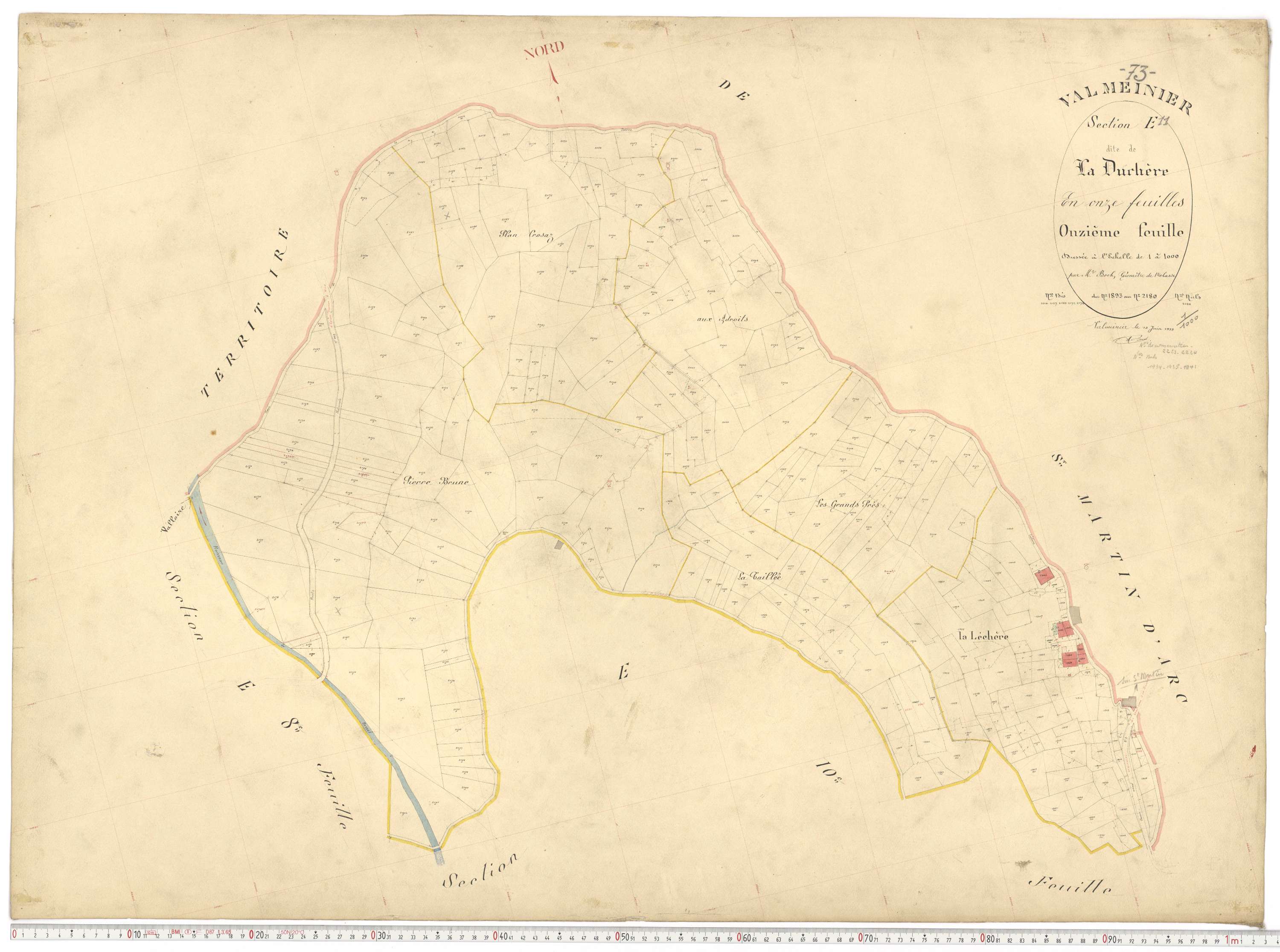 Valmeinier - Plans cadastraux du premier cadastre français.
