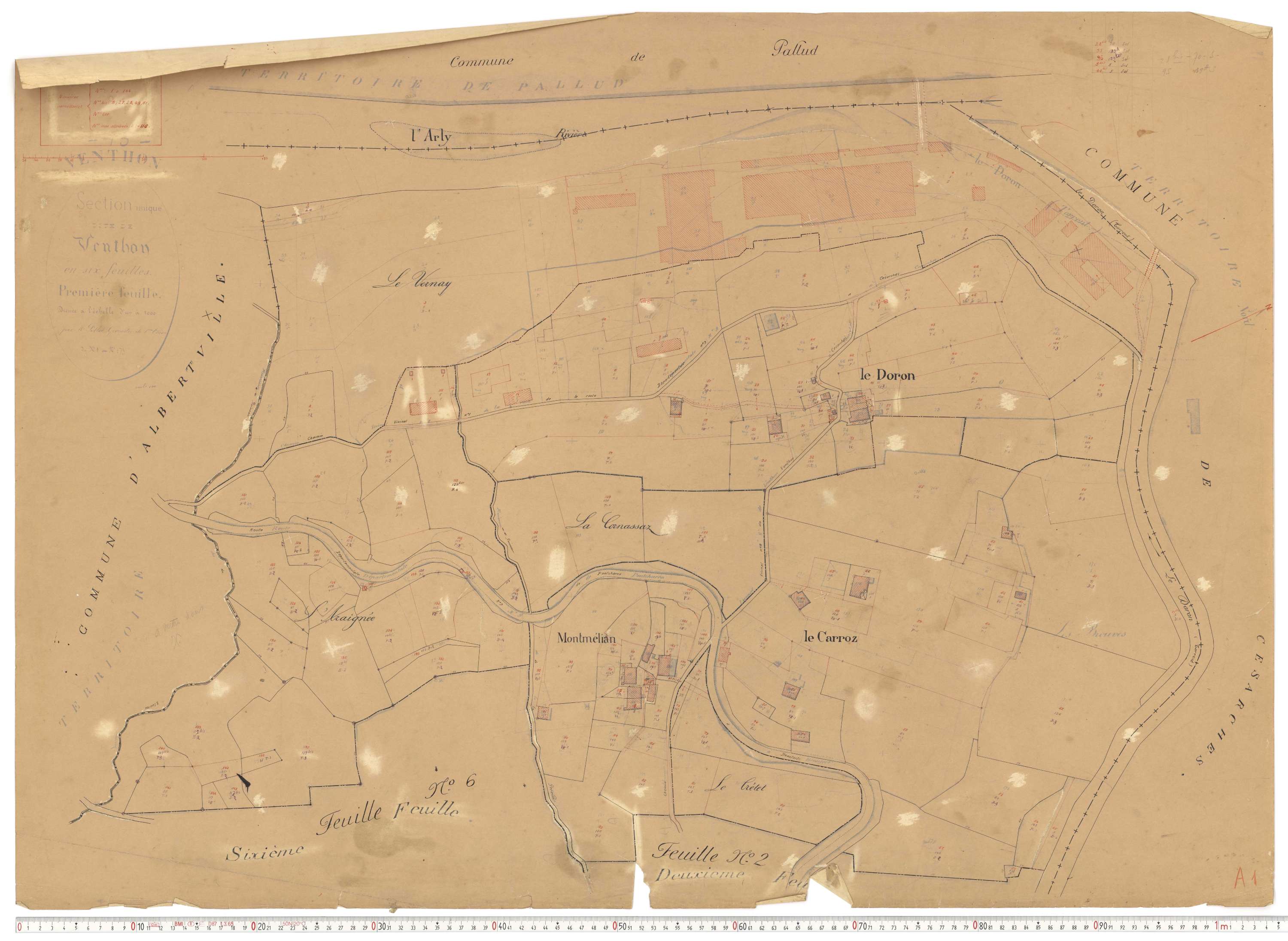 Venthon - Plans cadastraux du cadastre rénové.