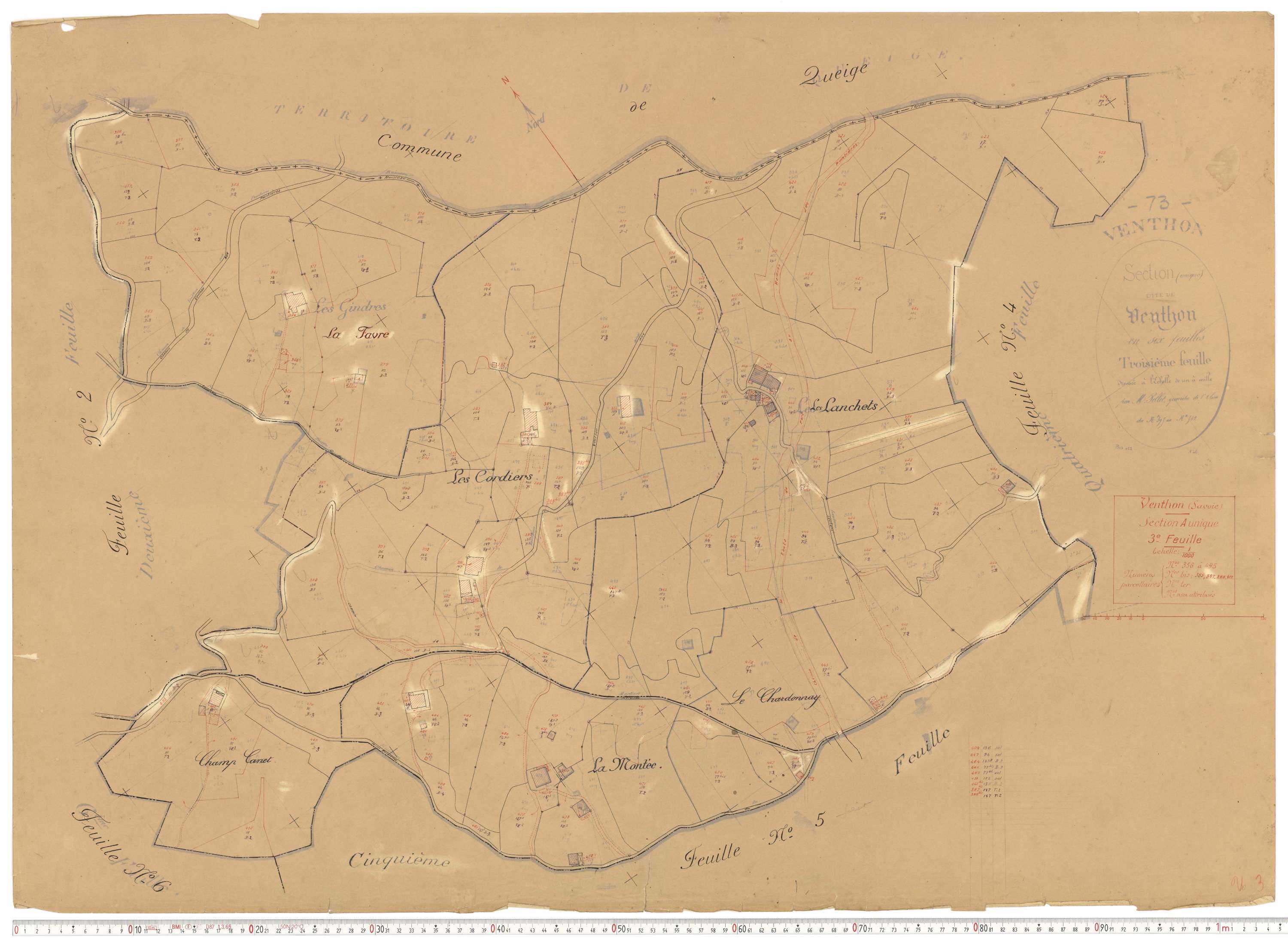Venthon - Plans cadastraux du cadastre rénové.