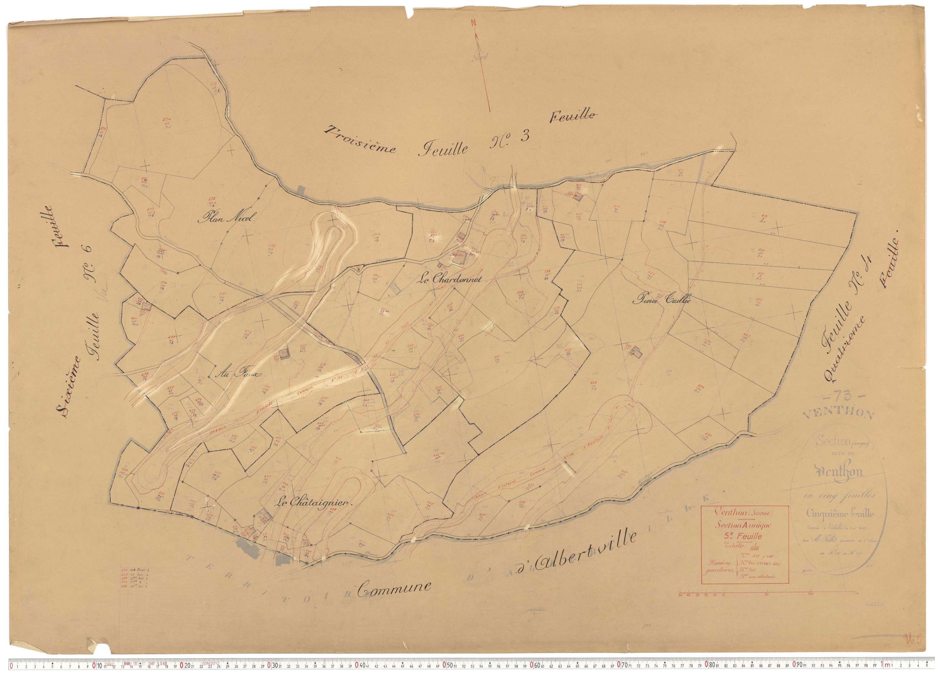 Venthon - Plans cadastraux du cadastre rénové.