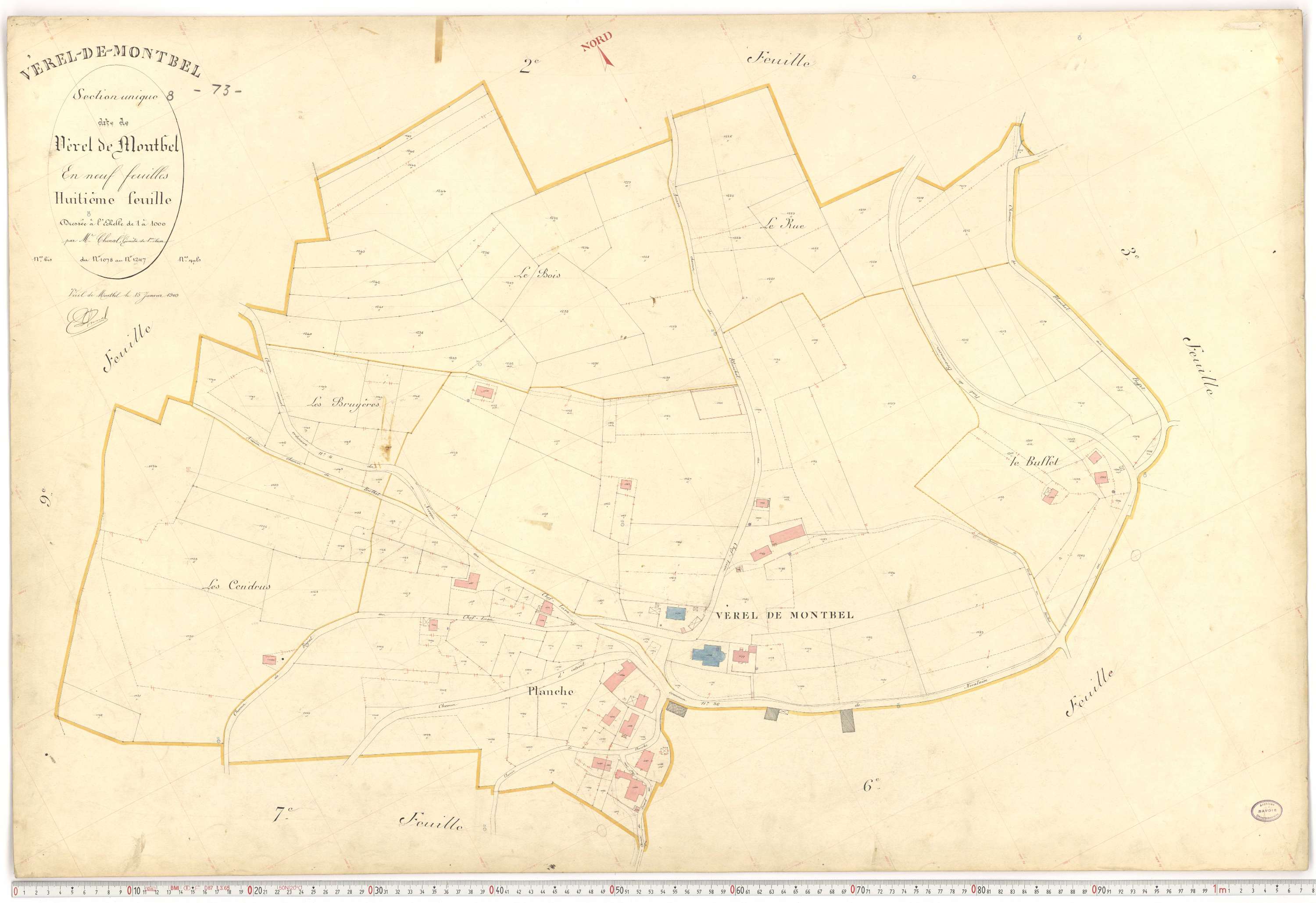 Verel-de-Montbel - Plans cadastraux du premier cadastre français.