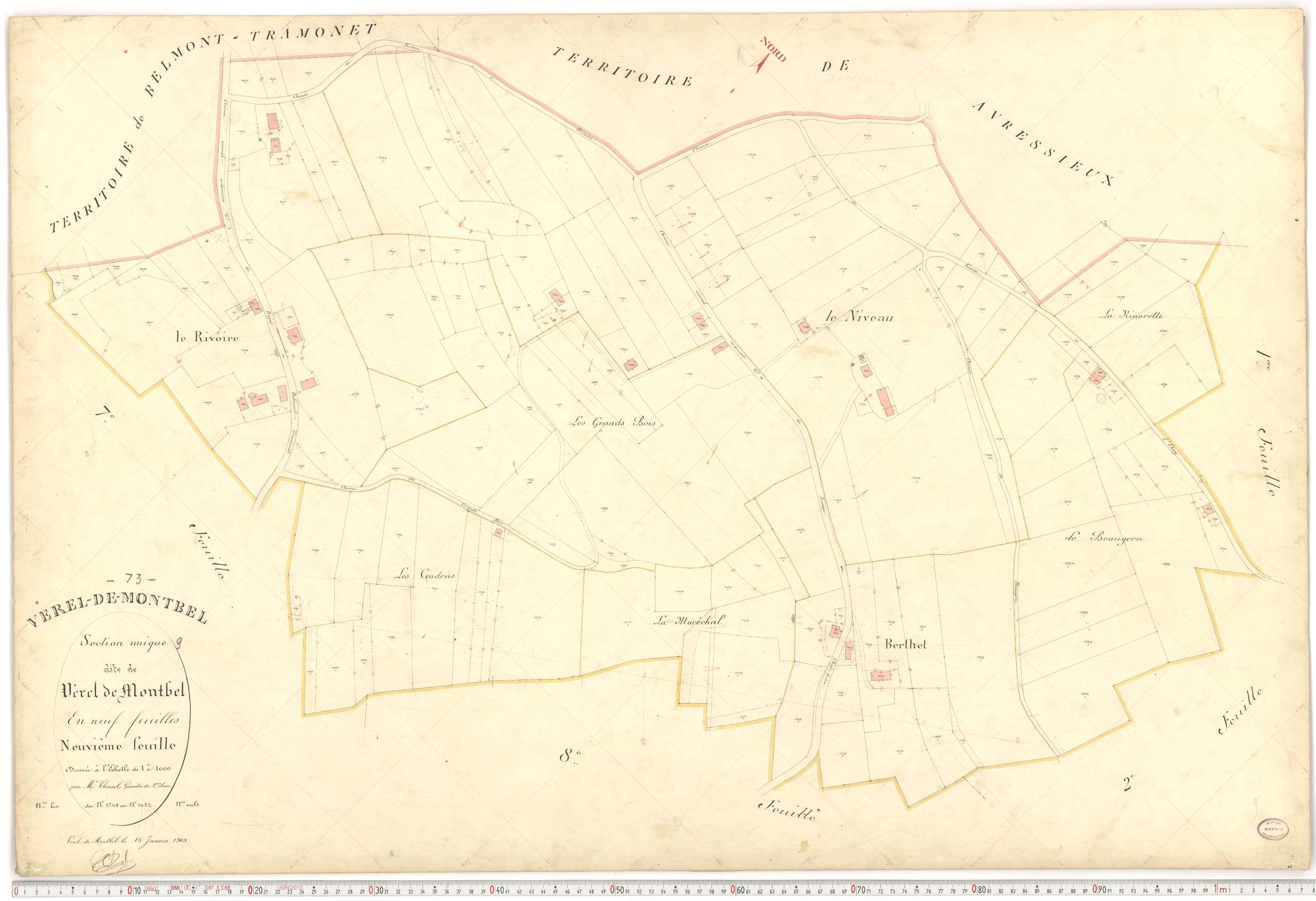 Verel-de-Montbel - Plans cadastraux du premier cadastre français.