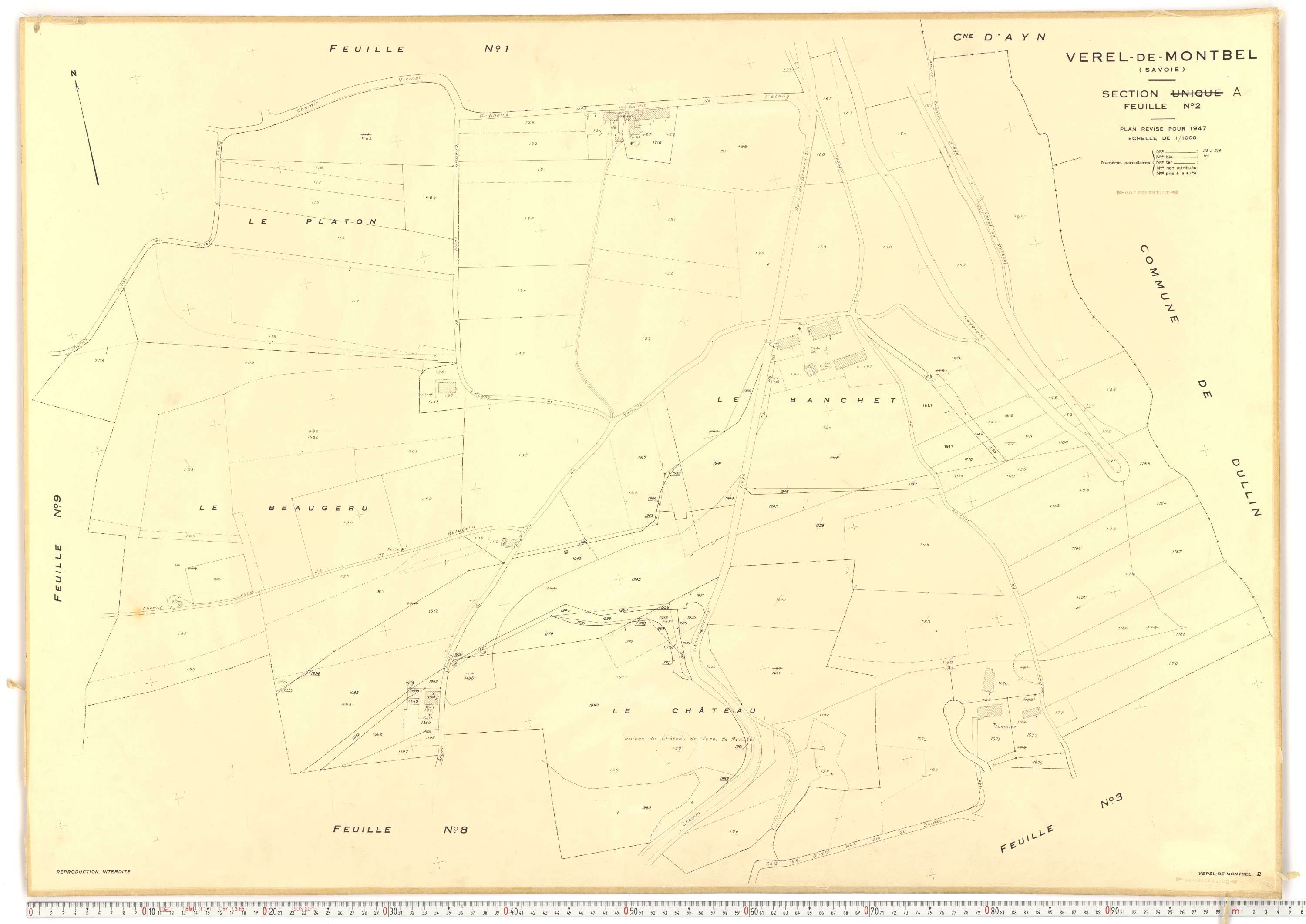 Verel-de-Montbel - Plans cadastraux du cadastre rénové.