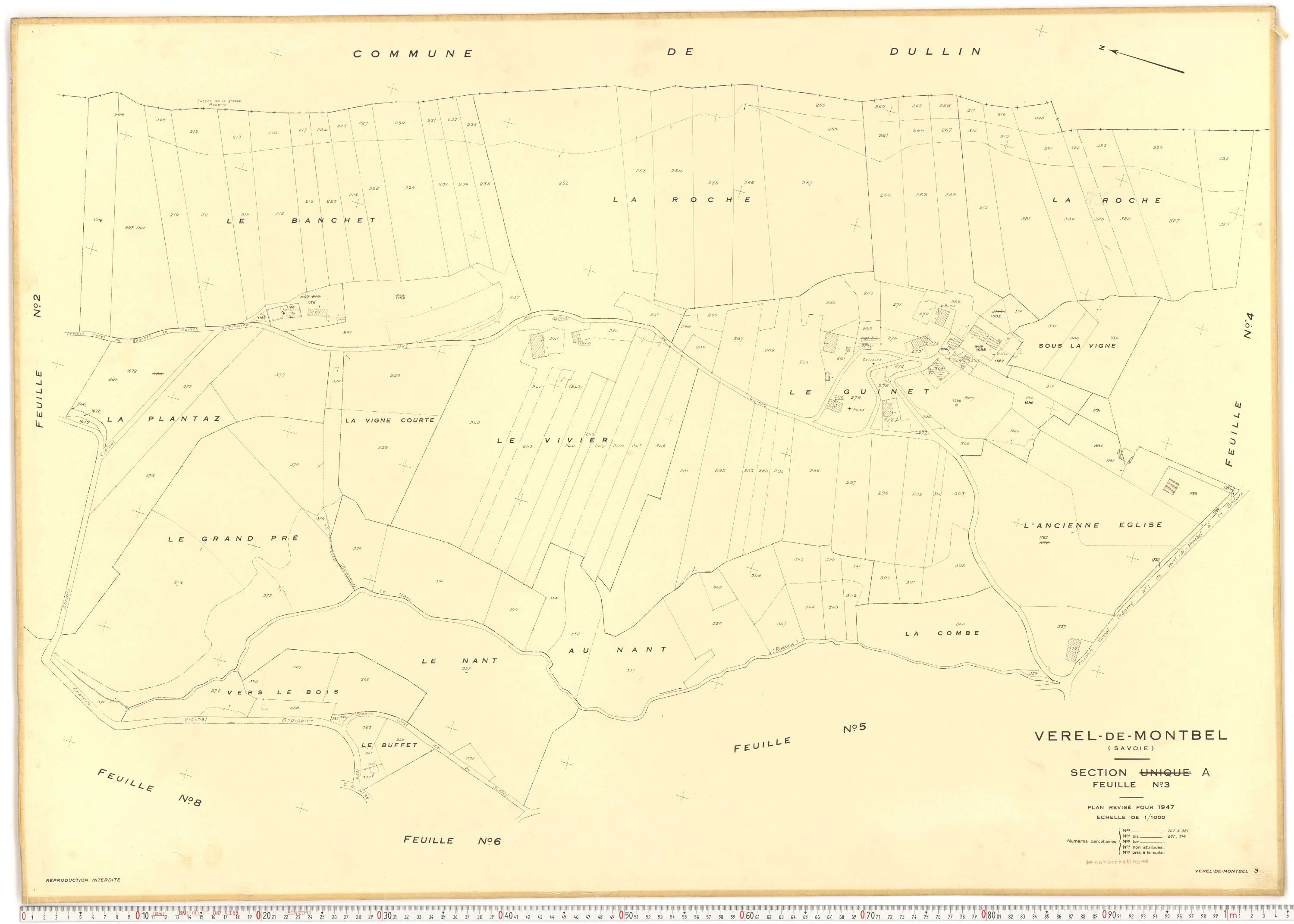 Verel-de-Montbel - Plans cadastraux du cadastre rénové.