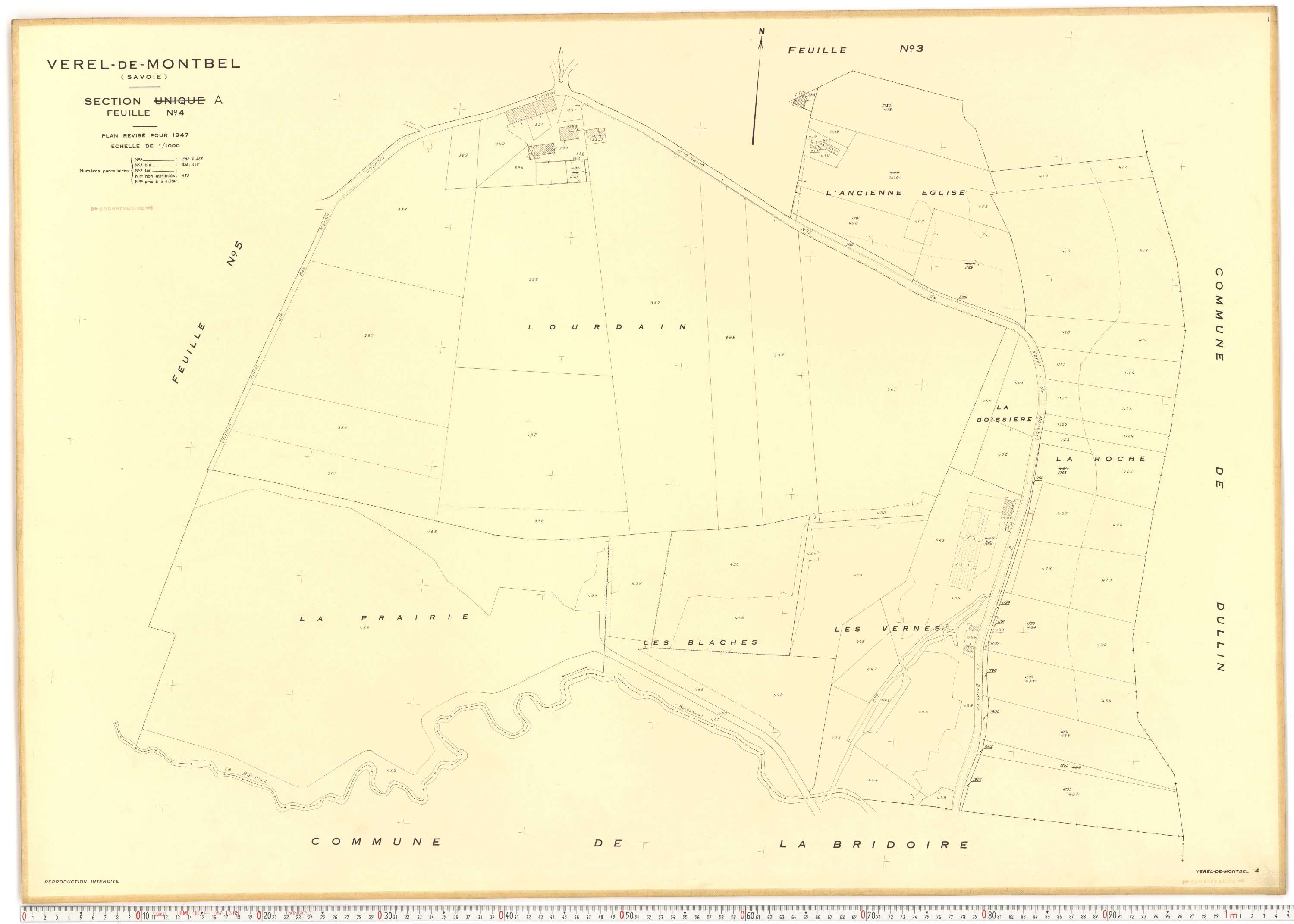 Verel-de-Montbel - Plans cadastraux du cadastre rénové.