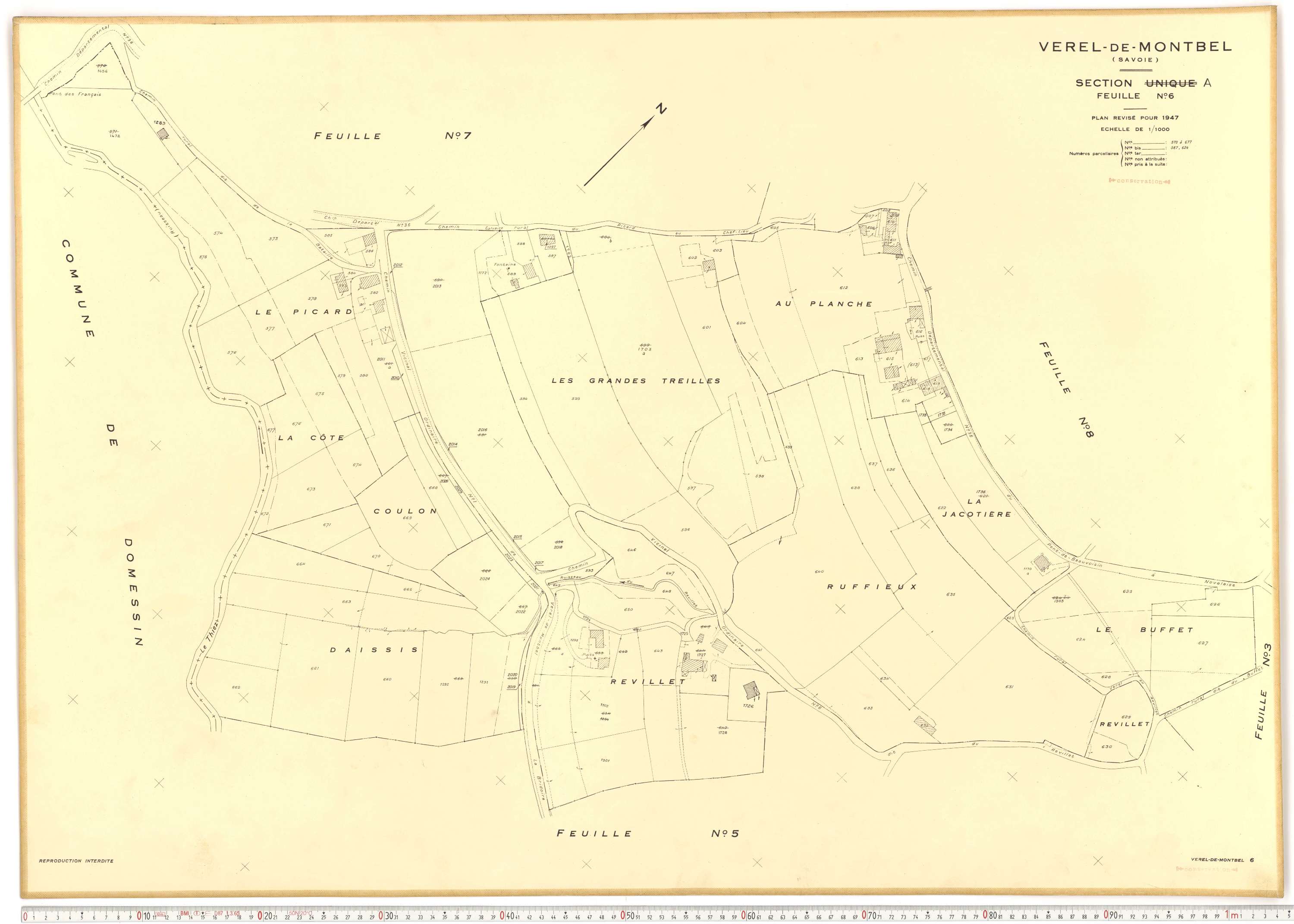 Verel-de-Montbel - Plans cadastraux du cadastre rénové.