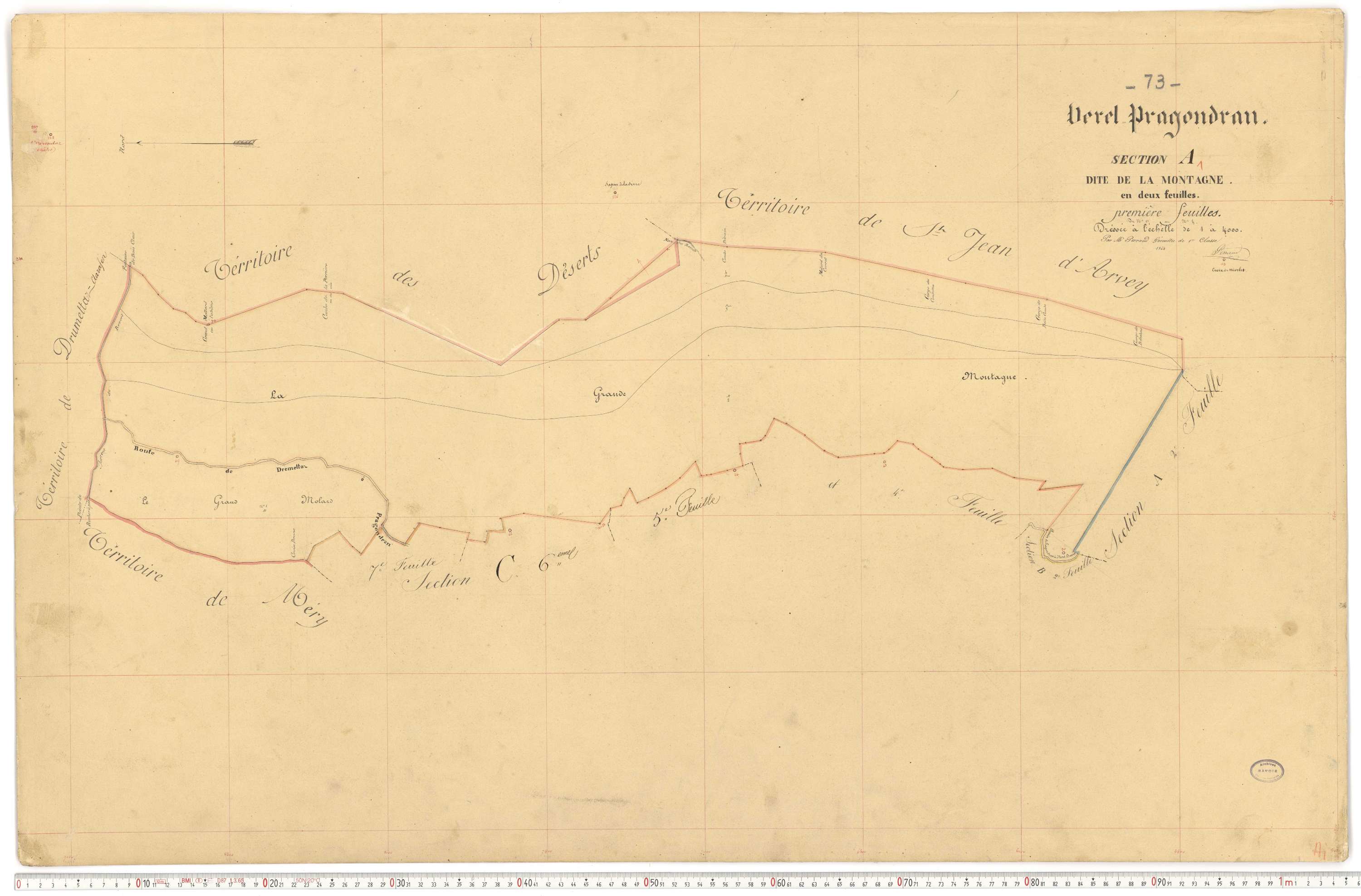 Verel-Pragondran - Plans cadastraux du premier cadastre français.