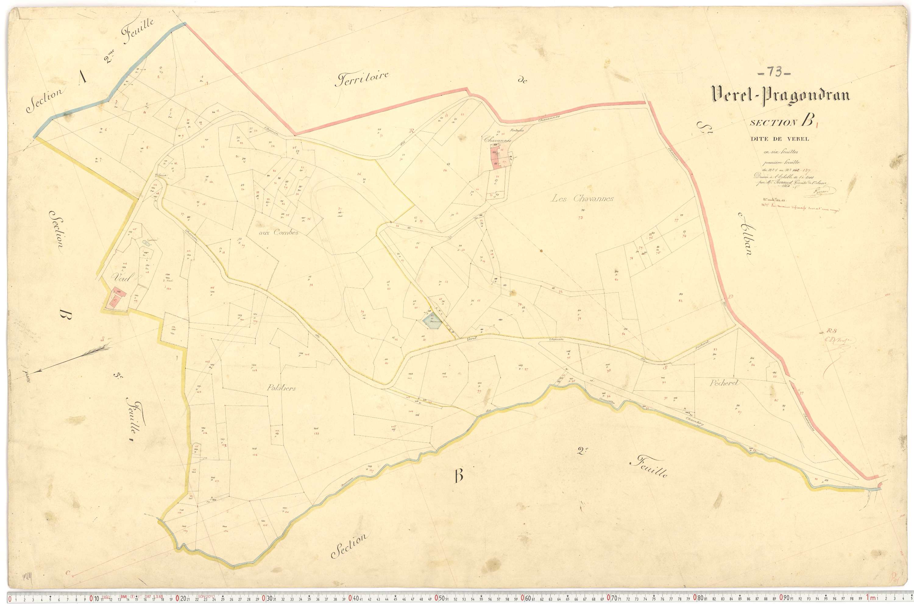 Verel-Pragondran - Plans cadastraux du premier cadastre français.