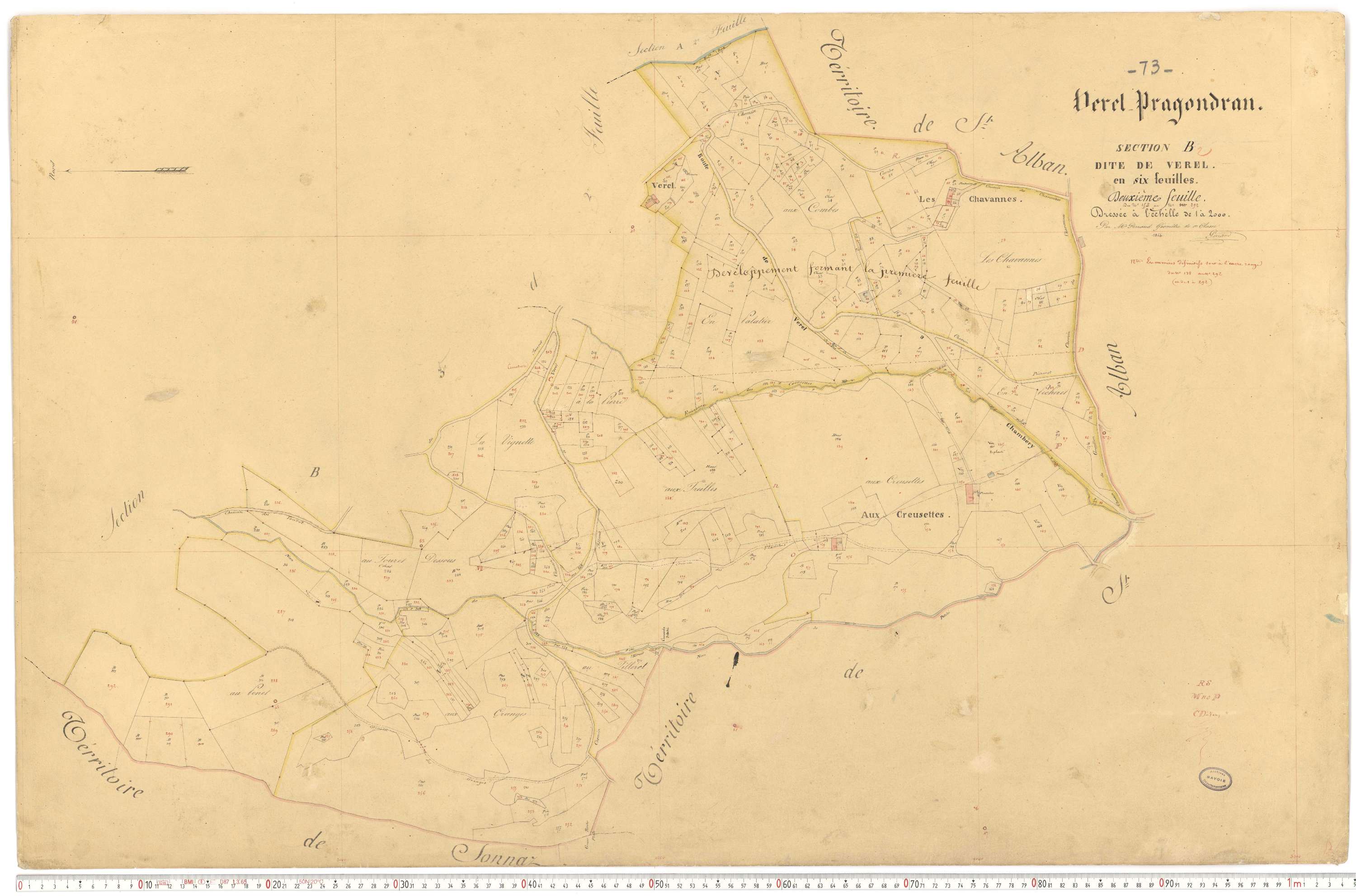 Verel-Pragondran - Plans cadastraux du premier cadastre français.