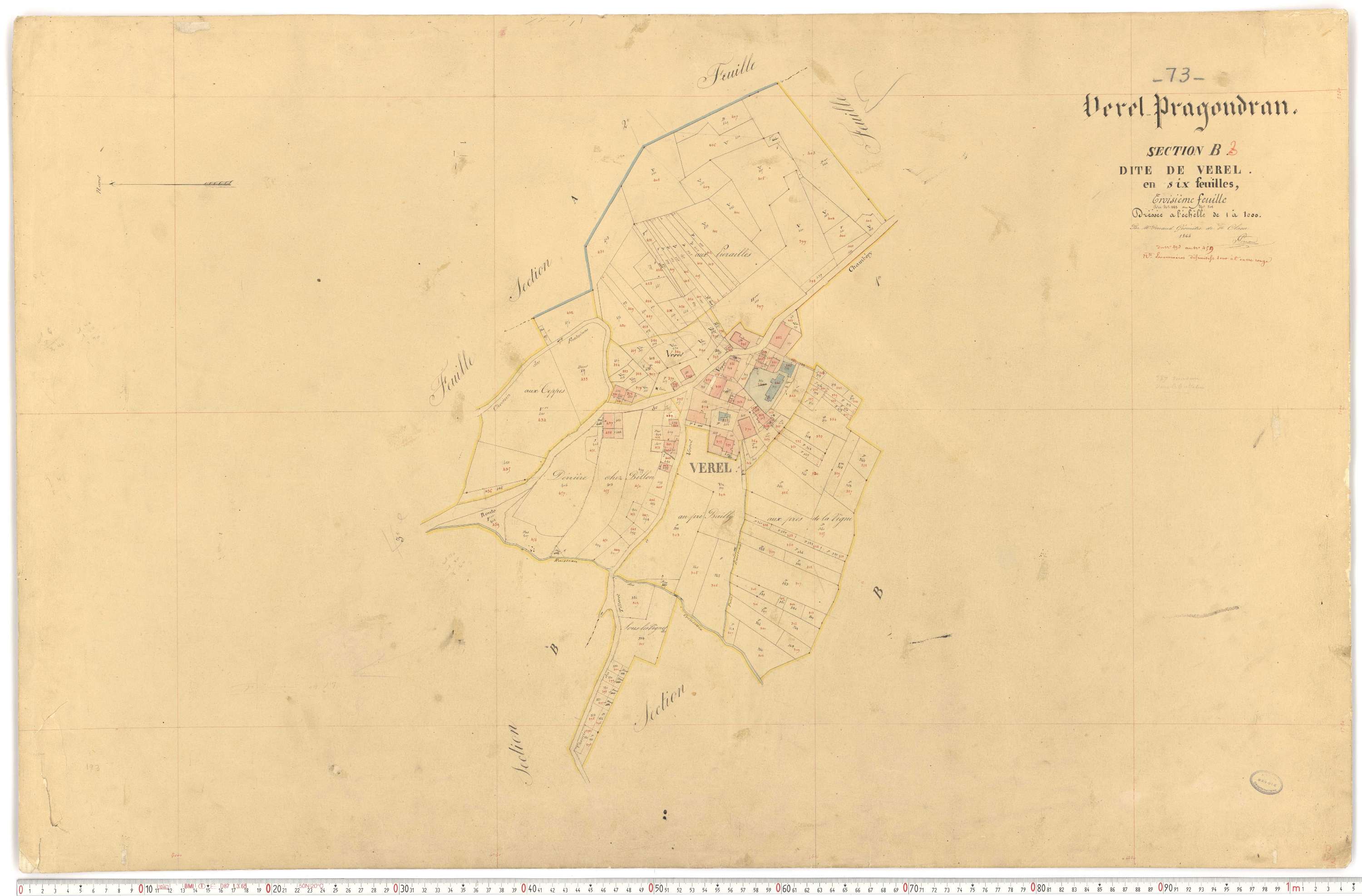 Verel-Pragondran - Plans cadastraux du premier cadastre français.
