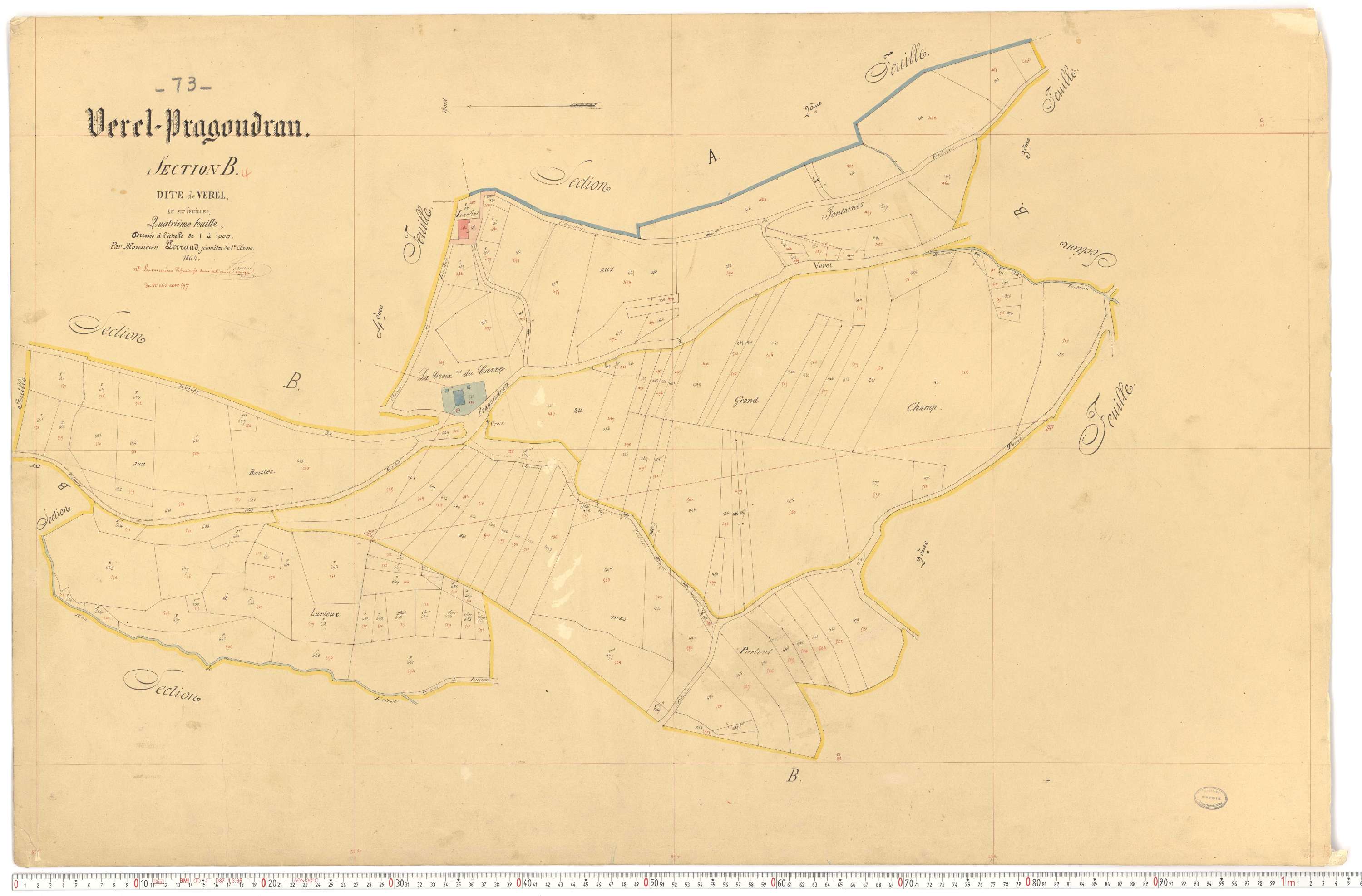 Verel-Pragondran - Plans cadastraux du premier cadastre français.