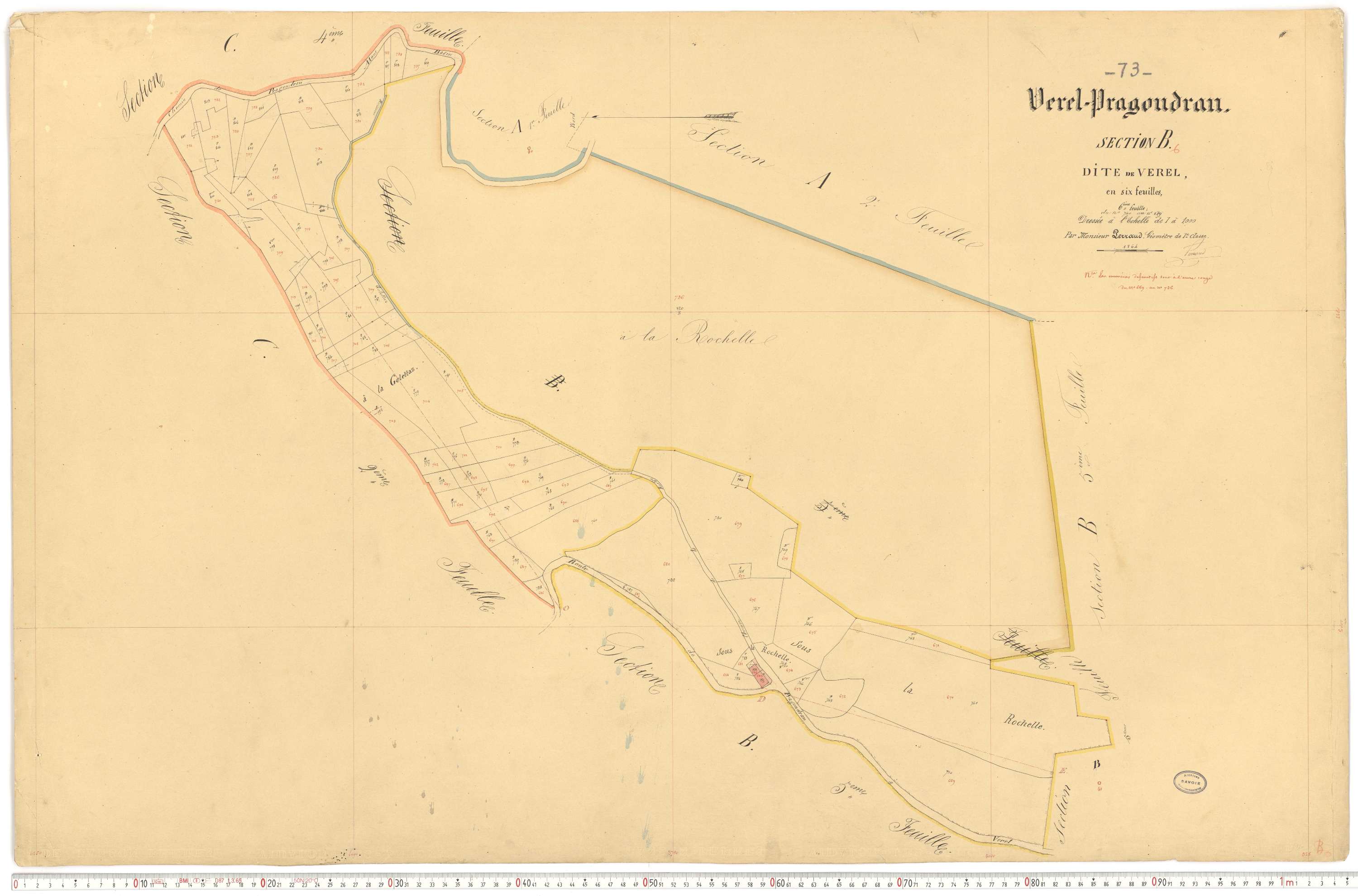 Verel-Pragondran - Plans cadastraux du premier cadastre français.
