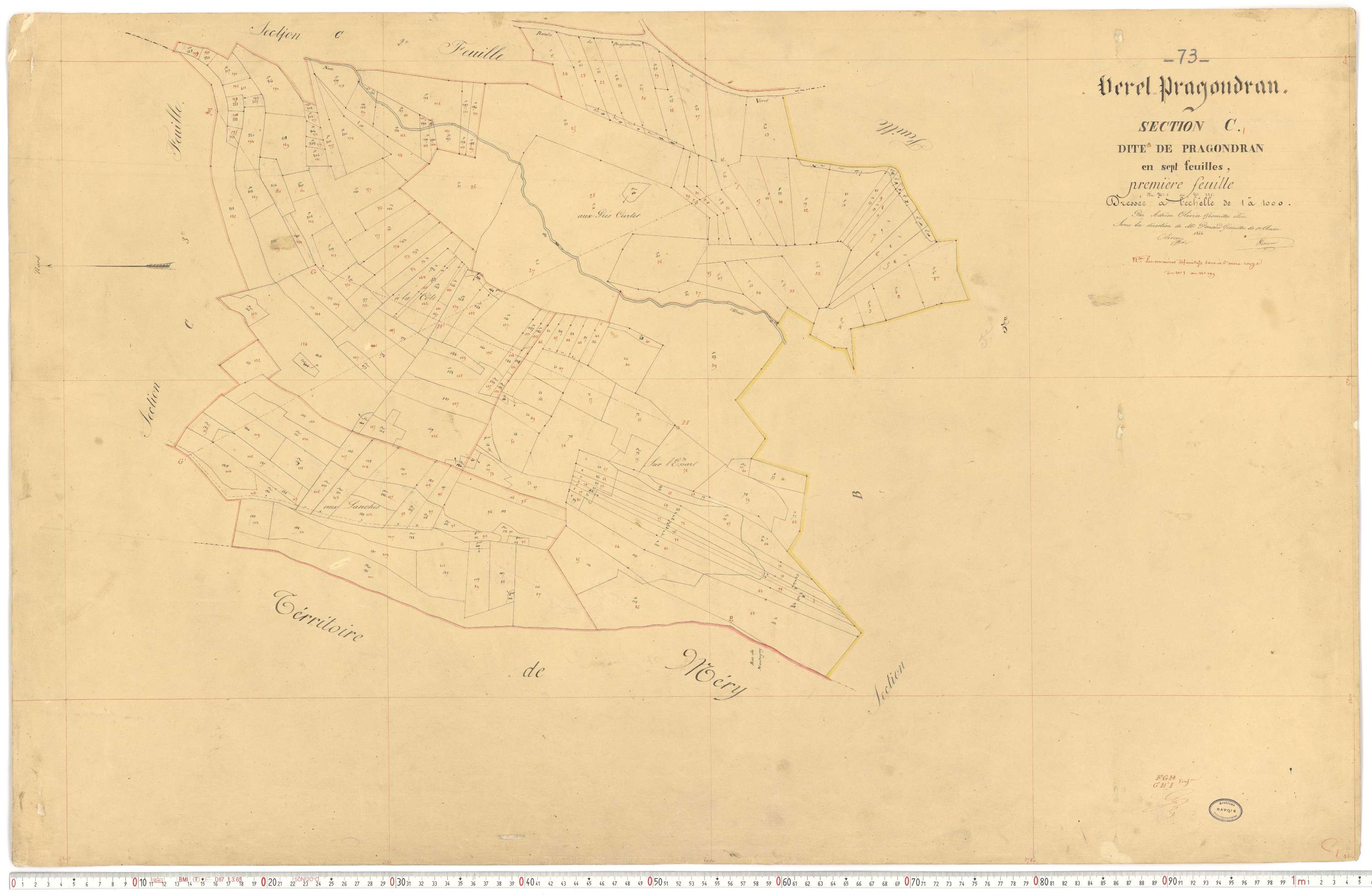 Verel-Pragondran - Plans cadastraux du premier cadastre français.