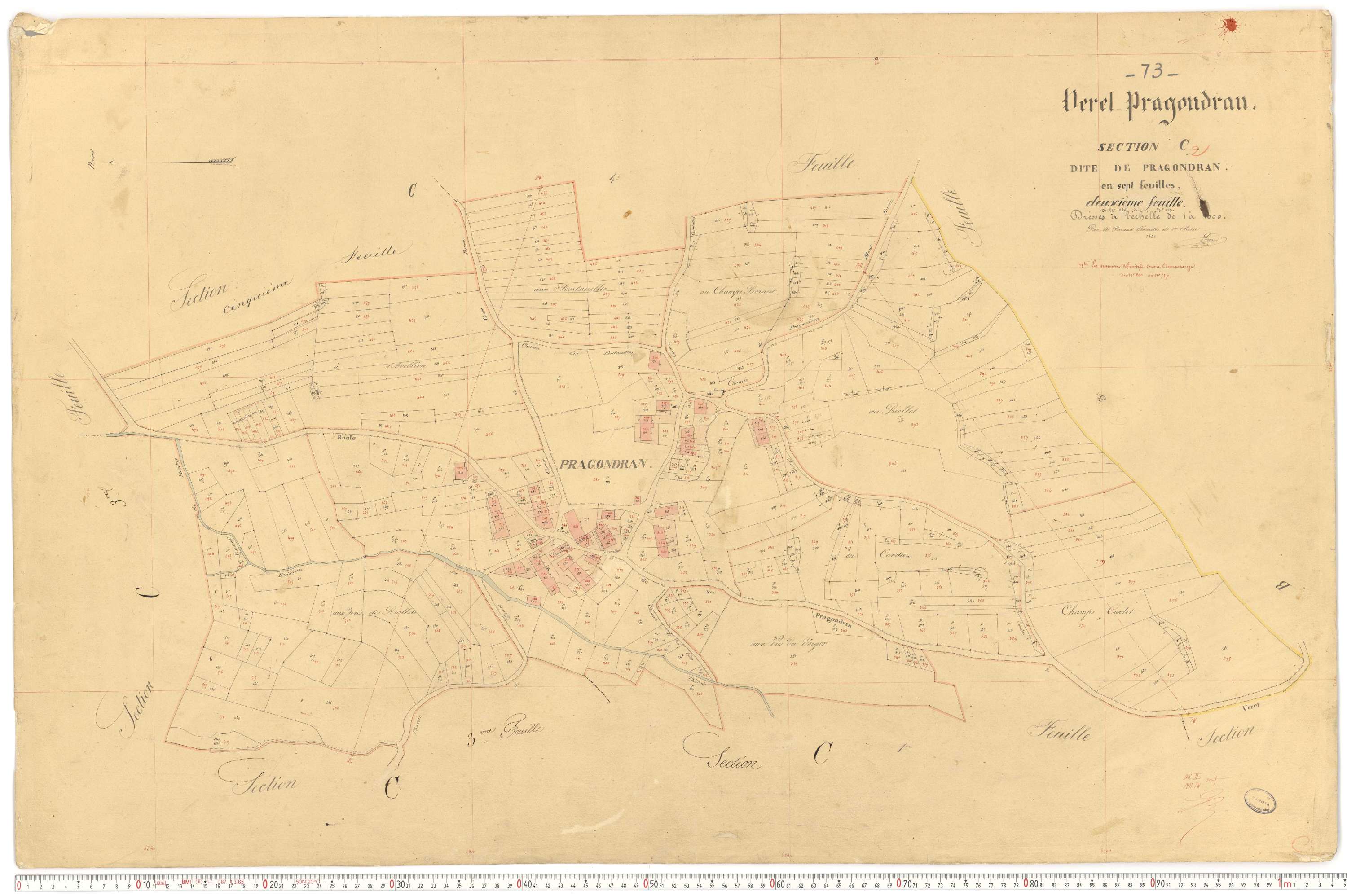Verel-Pragondran - Plans cadastraux du premier cadastre français.