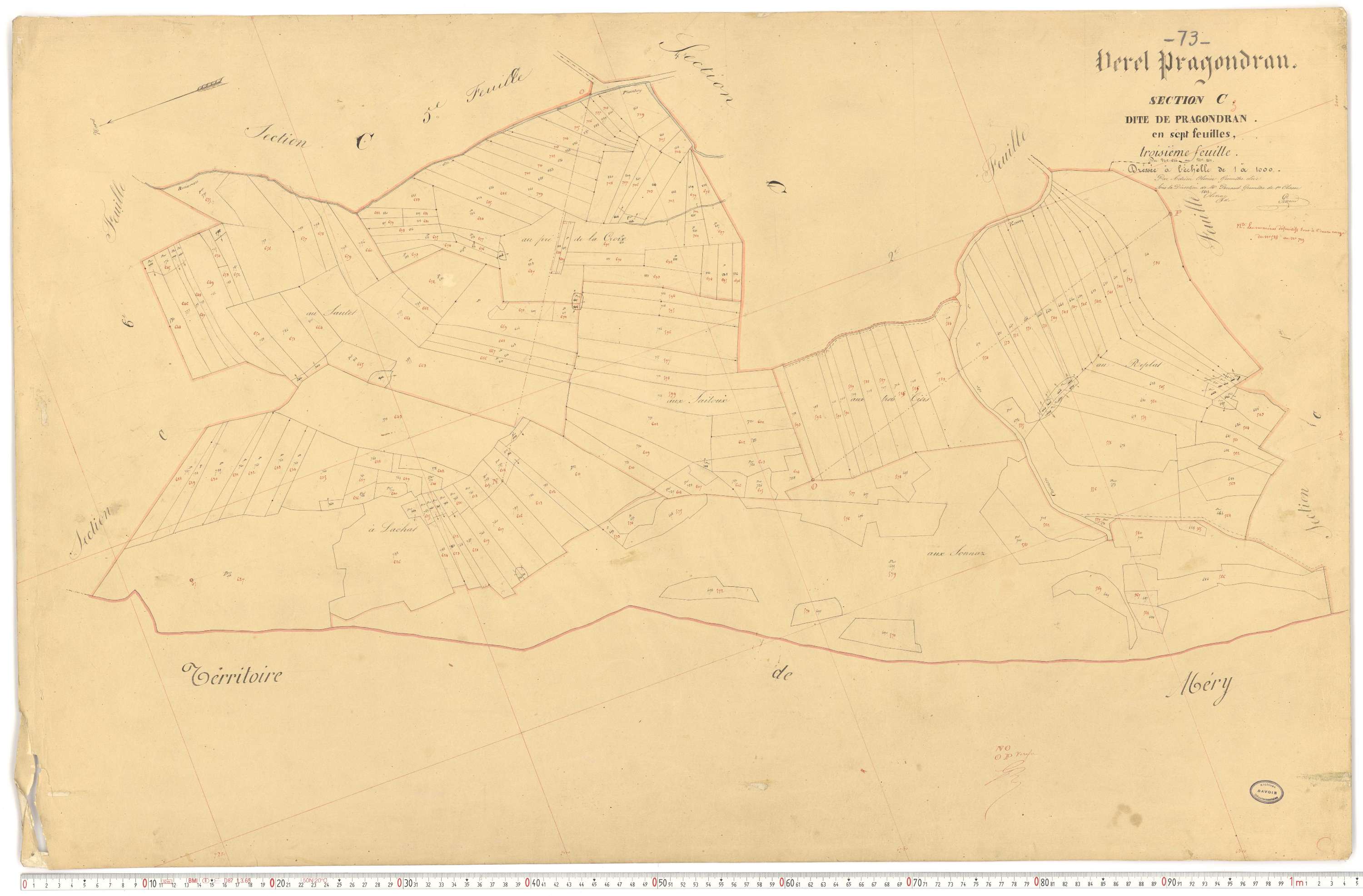 Verel-Pragondran - Plans cadastraux du premier cadastre français.