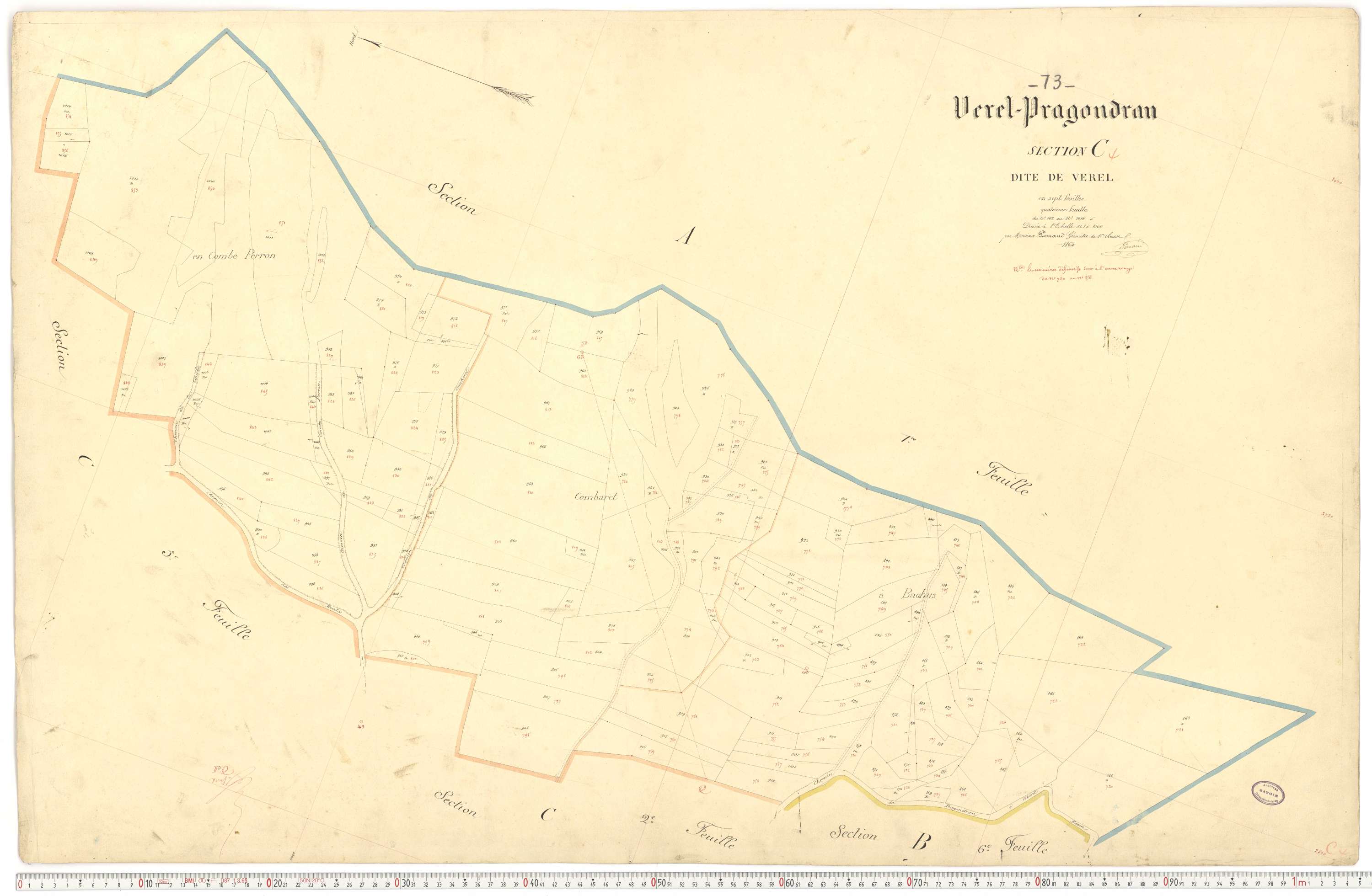 Verel-Pragondran - Plans cadastraux du premier cadastre français.