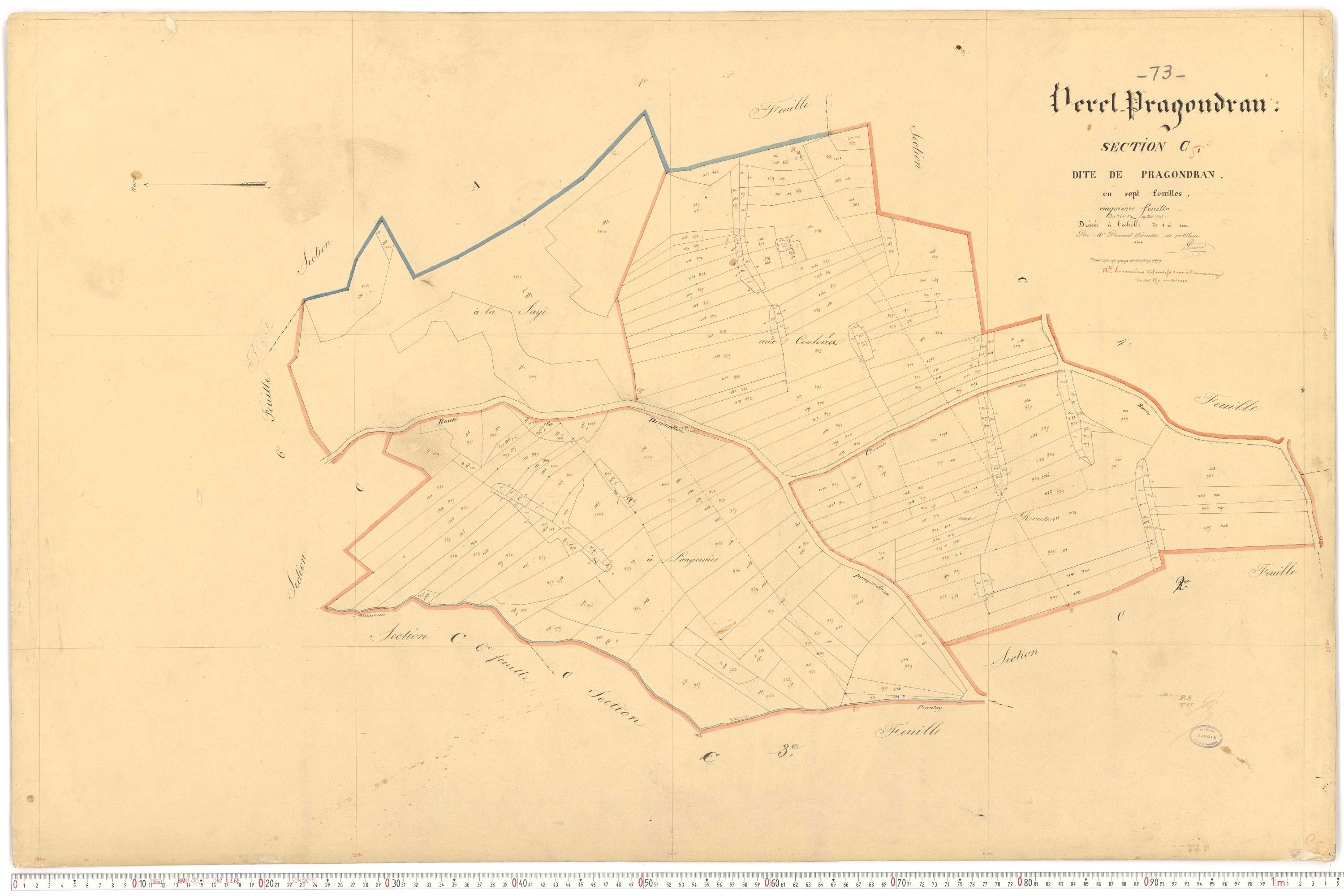 Verel-Pragondran - Plans cadastraux du premier cadastre français.