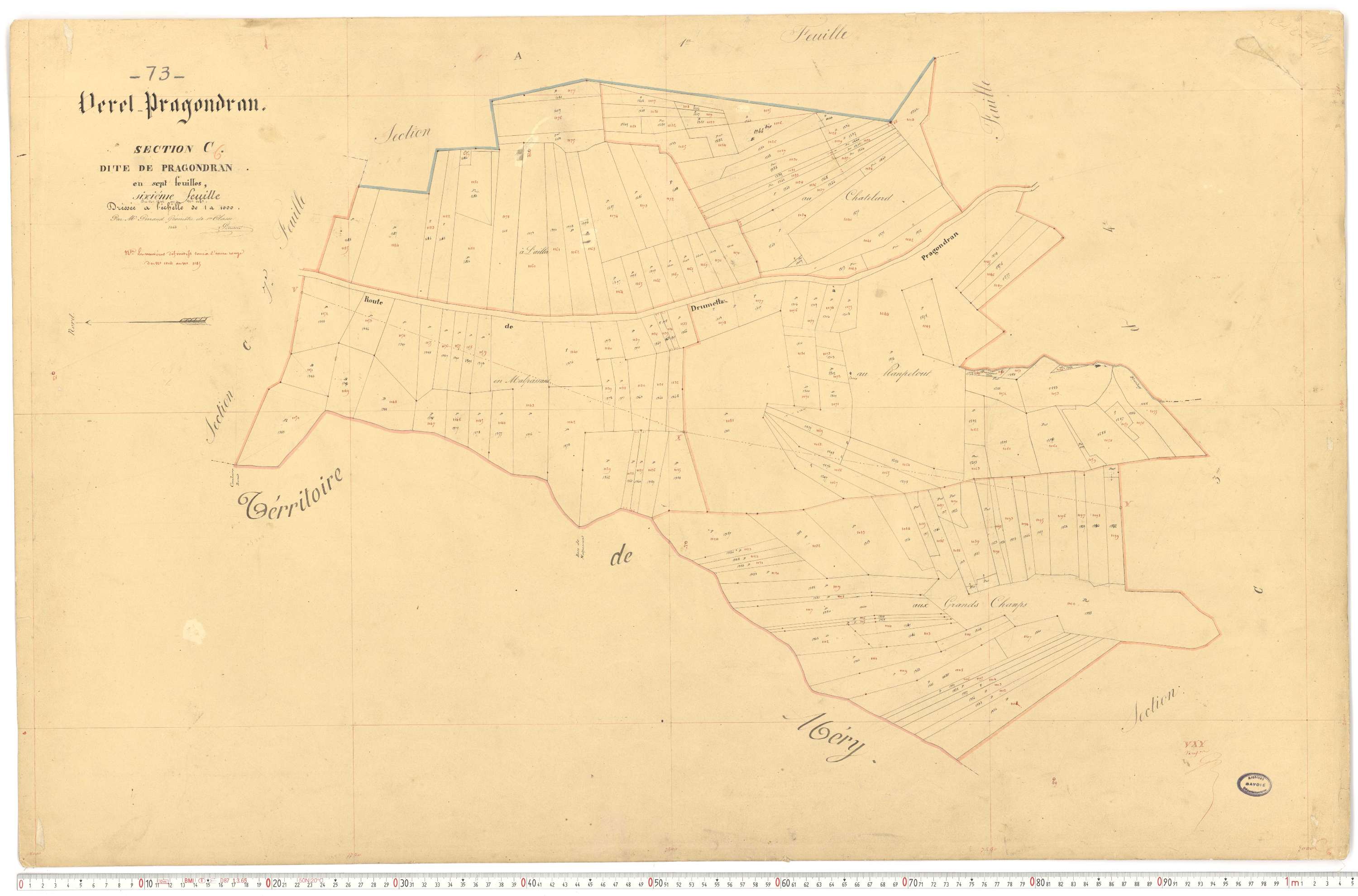 Verel-Pragondran - Plans cadastraux du premier cadastre français.