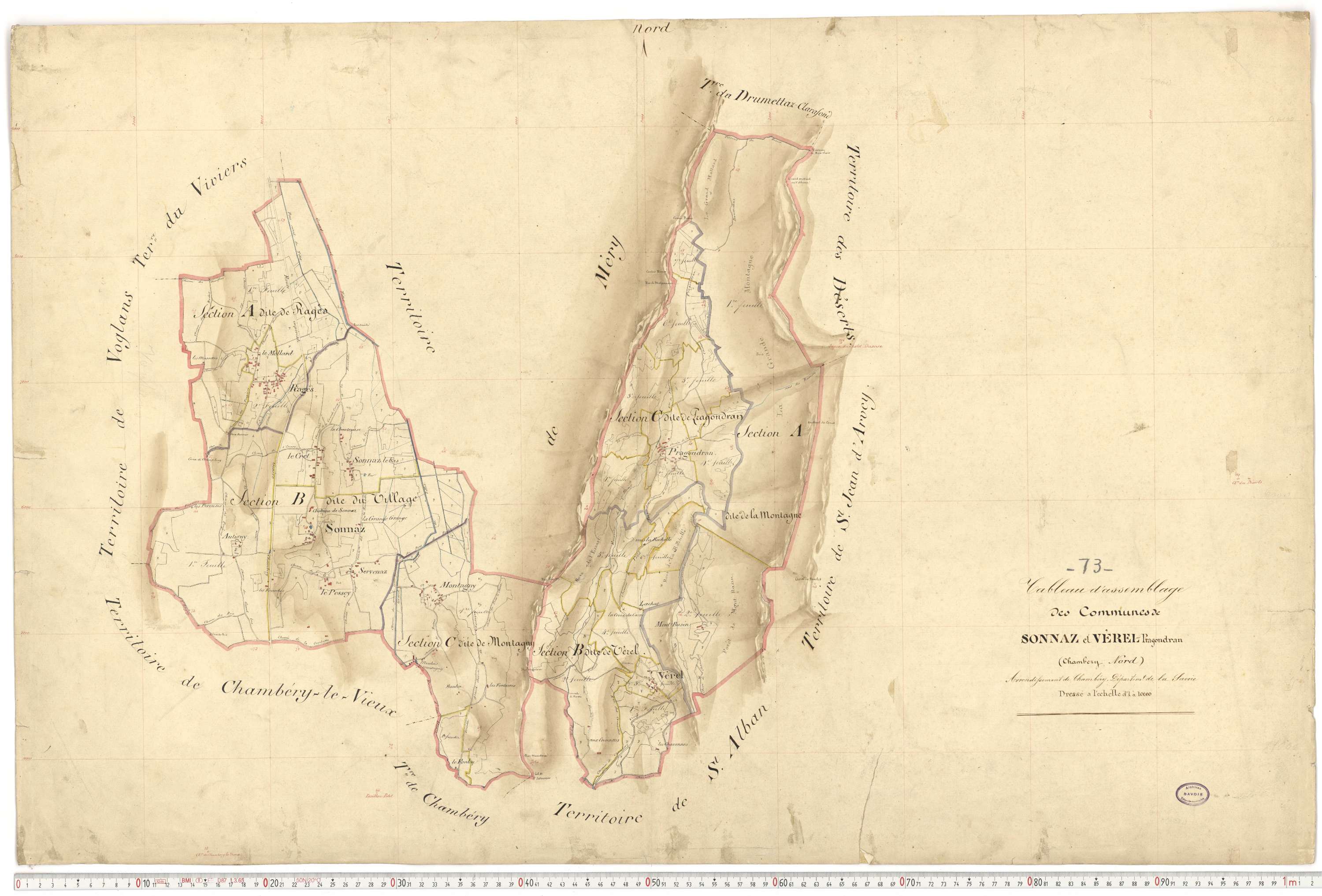 Verel-Pragondran - Plans cadastraux du premier cadastre français.